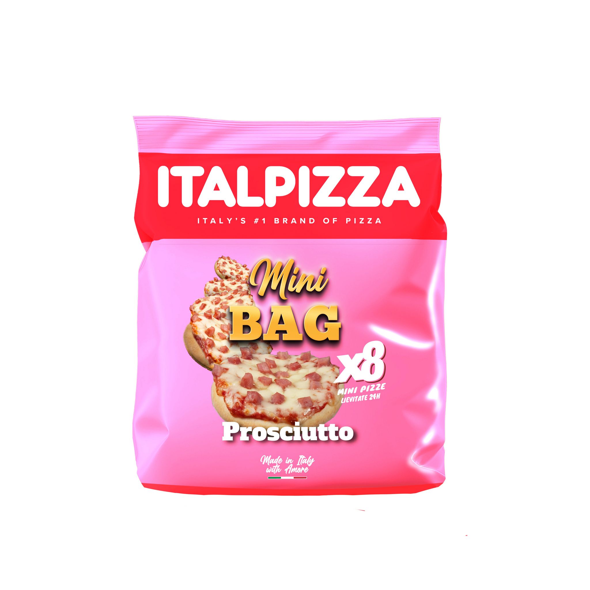 ITALPIZZA Mini bag mini pizzas prosciutto 8 pièces 260g