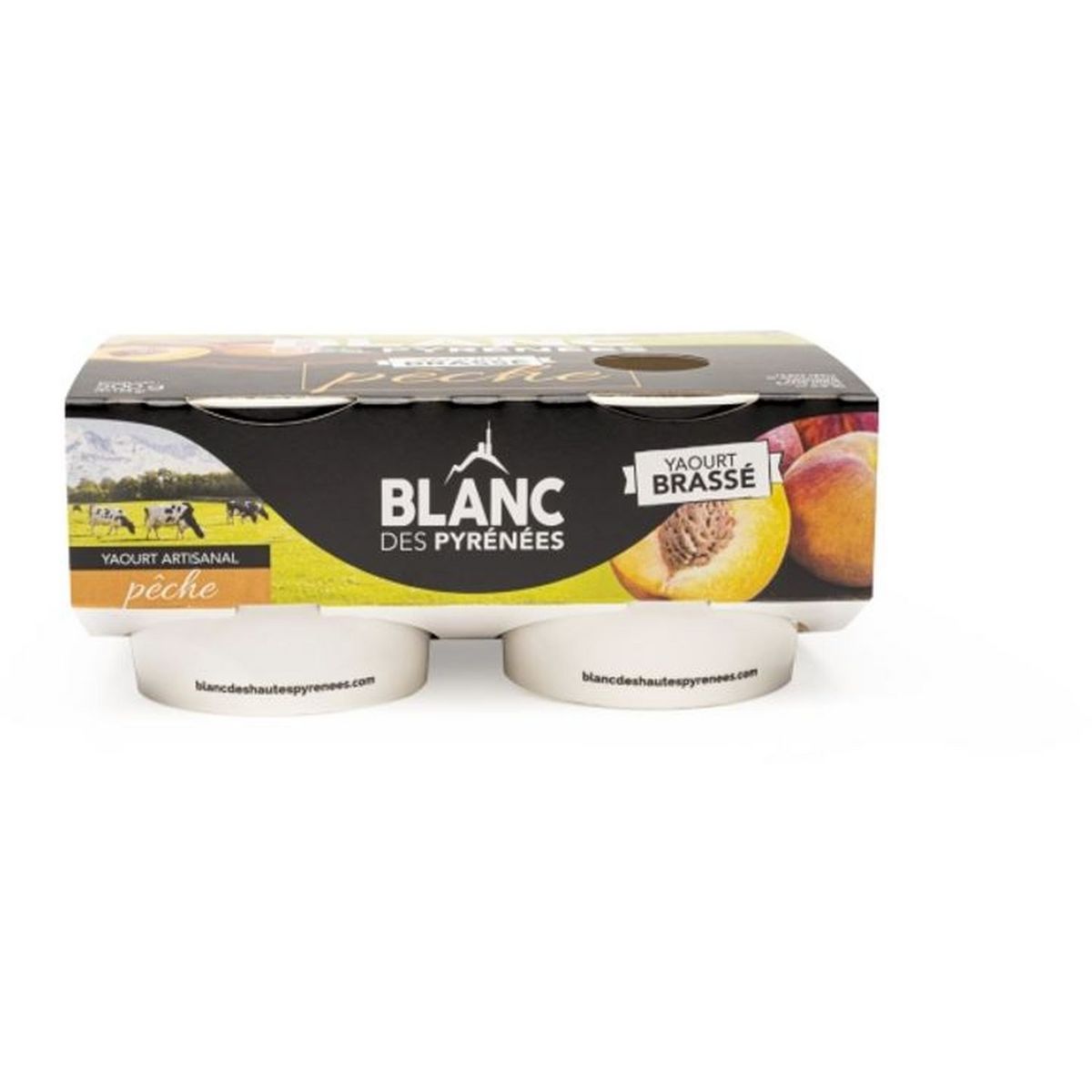 BLANC DES PYRÉNÉES Yaourt brassé à la pêche 4x125g
