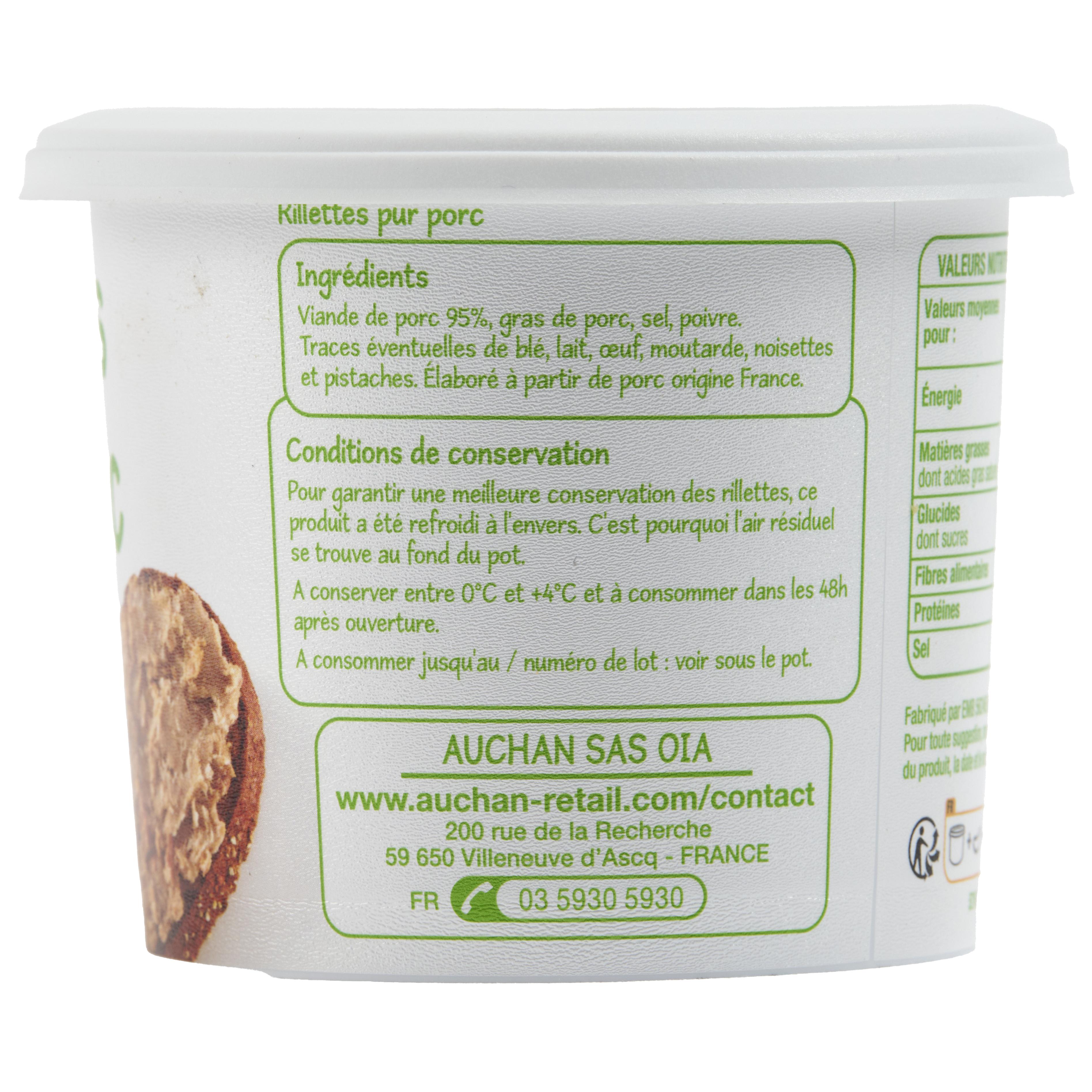 Voir la diapositive 5 : POUCE Rillettes pur porc 220g