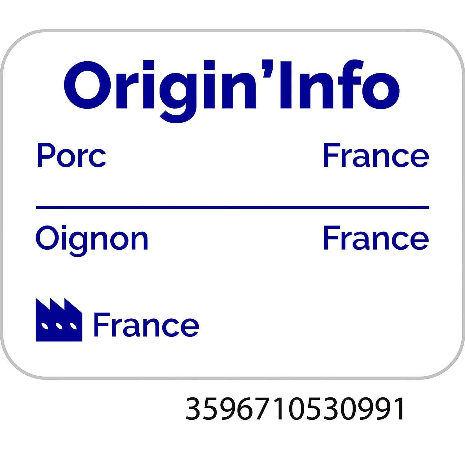 Voir la diapositive 2 : AUCHAN Saucisses fumées aux oignons à cuire 4 pièces 400g
