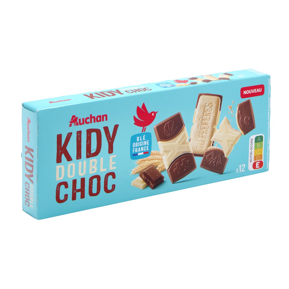 AUCHAN Biscuits Kidy double choc 12 biscuits 150g