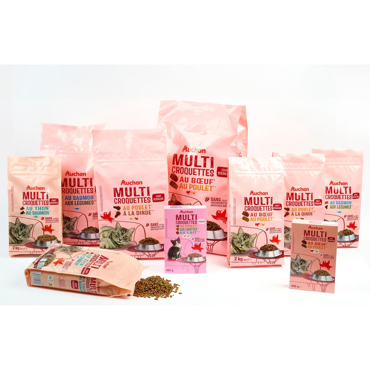 AUCHAN Multi croquettes au poulet et à la dinde pour chat stérilisé 4kg