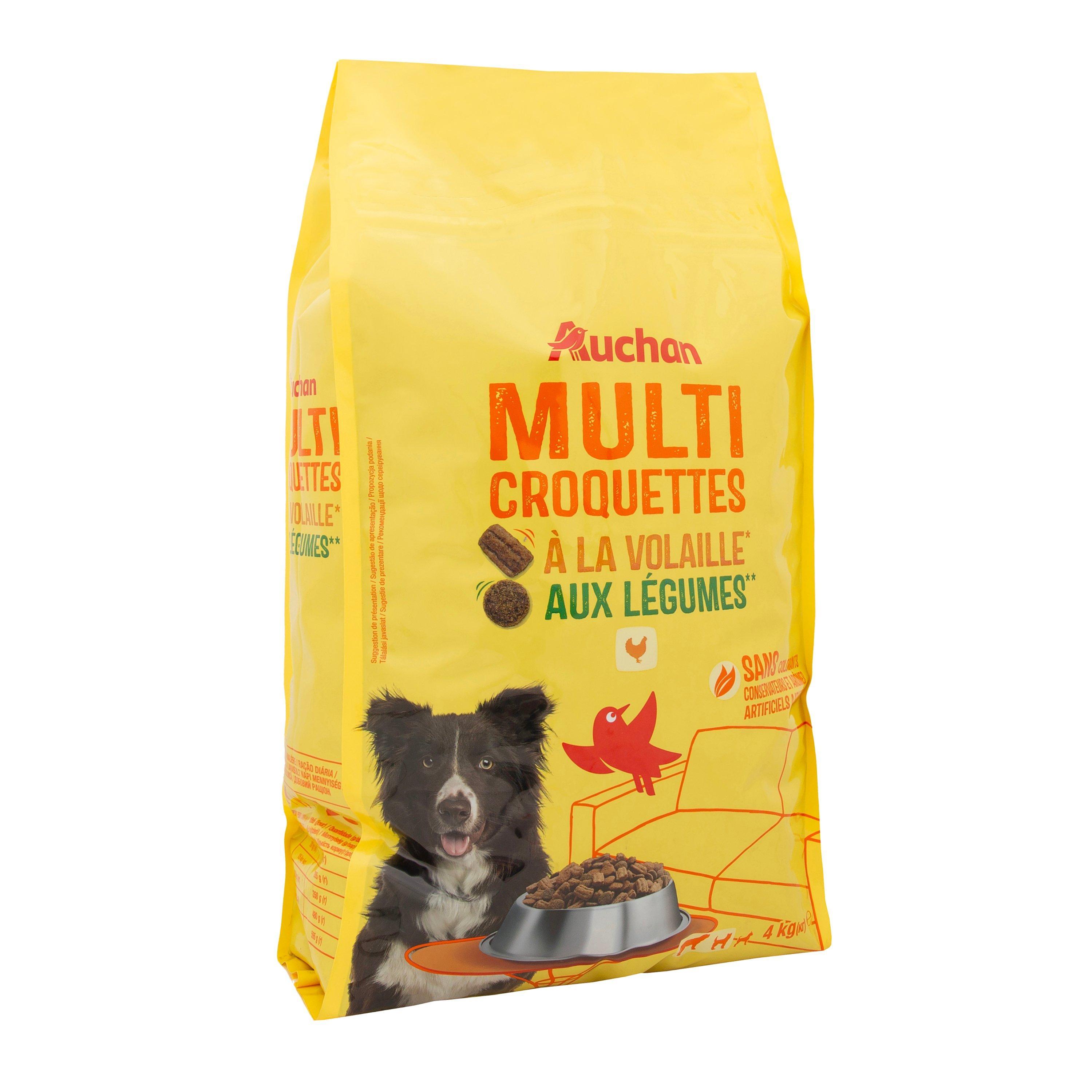Voir la diapositive 3 : AUCHAN Multi croquettes à la volaille et aux légumes pour moyen et grand chien 4kg