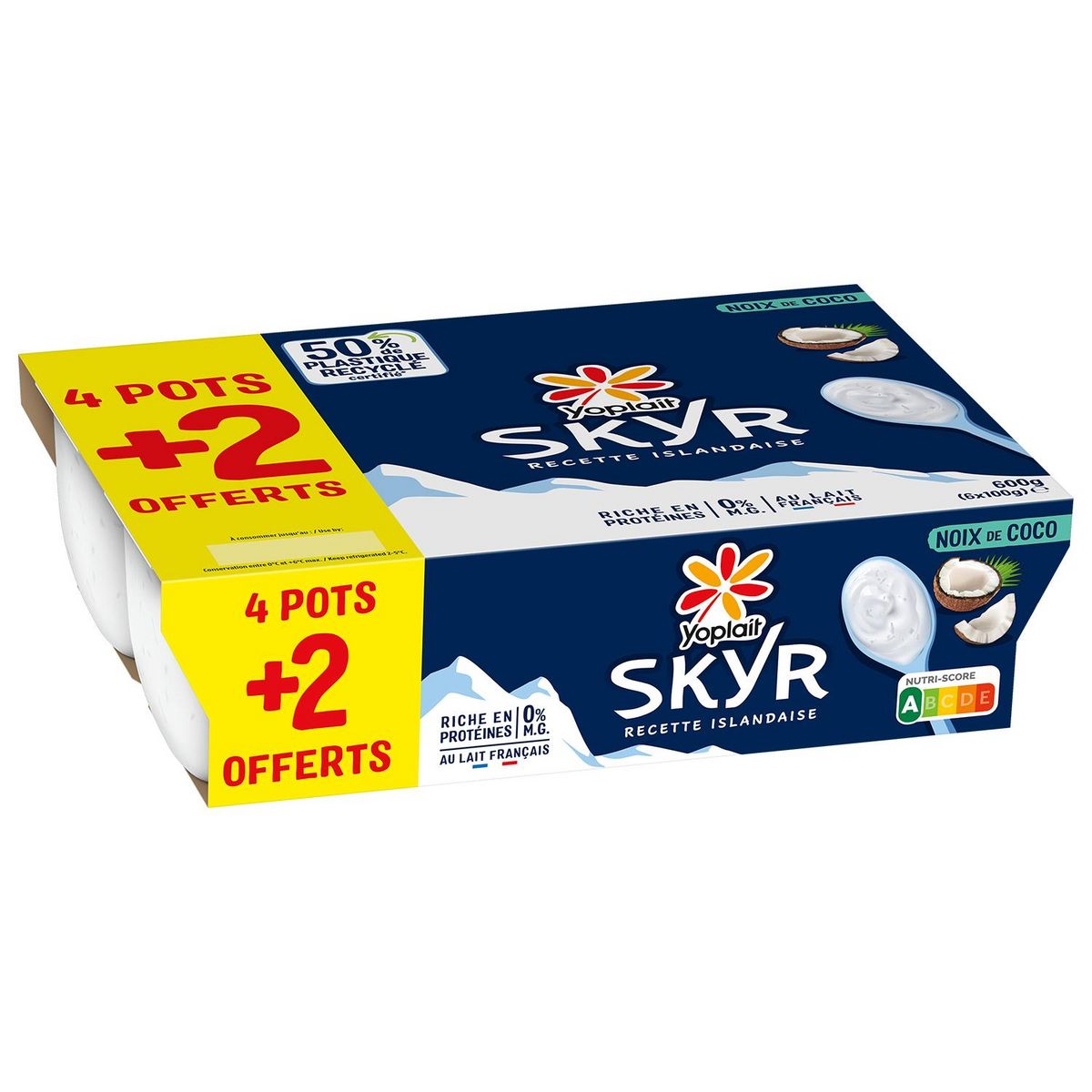 YOPLAIT Skyr à la noix de coco recette islandaise 4+2 offerts 6x100g