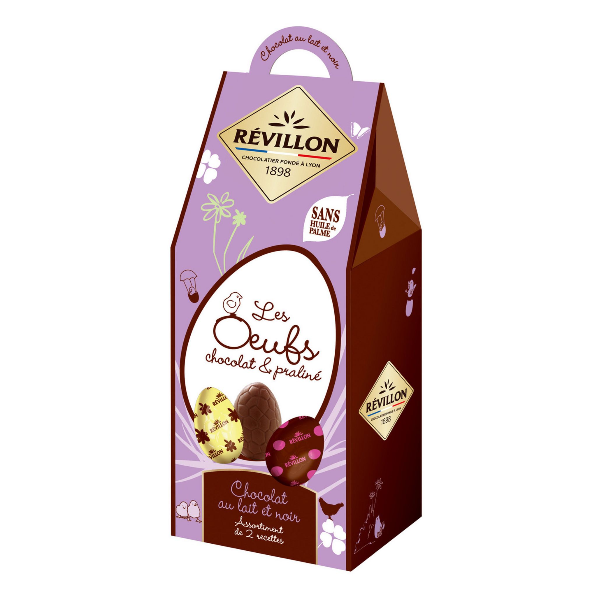 REVILLON CHOCOLATIER Oeufs au chocolat au lait et noir duo de recettes environs 25 oeufs 190g
