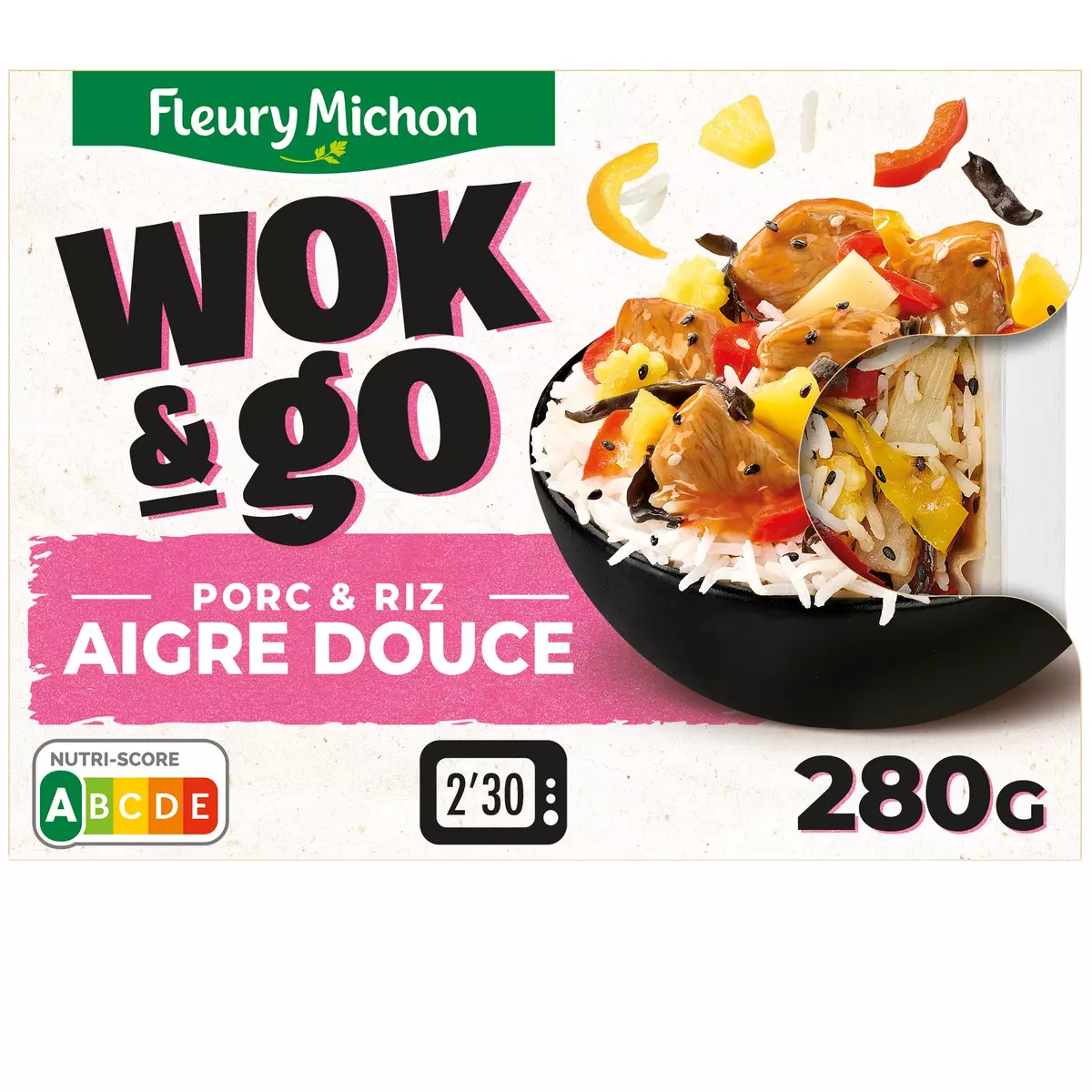 FLEURY MICHON Wok & go porc et riz aigre douce 280g