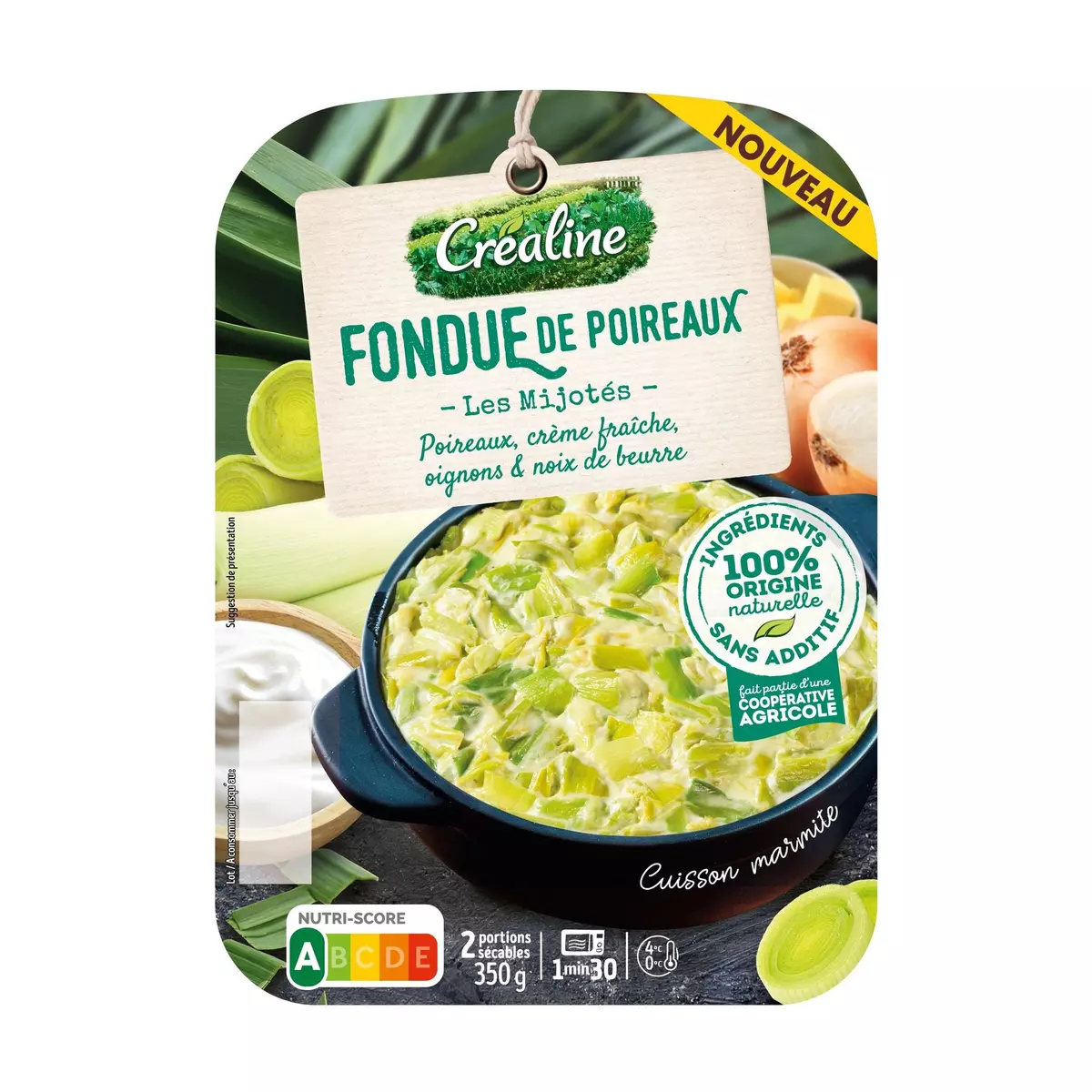 CREALINE Fondue de poireaux 2 portions 2x175g