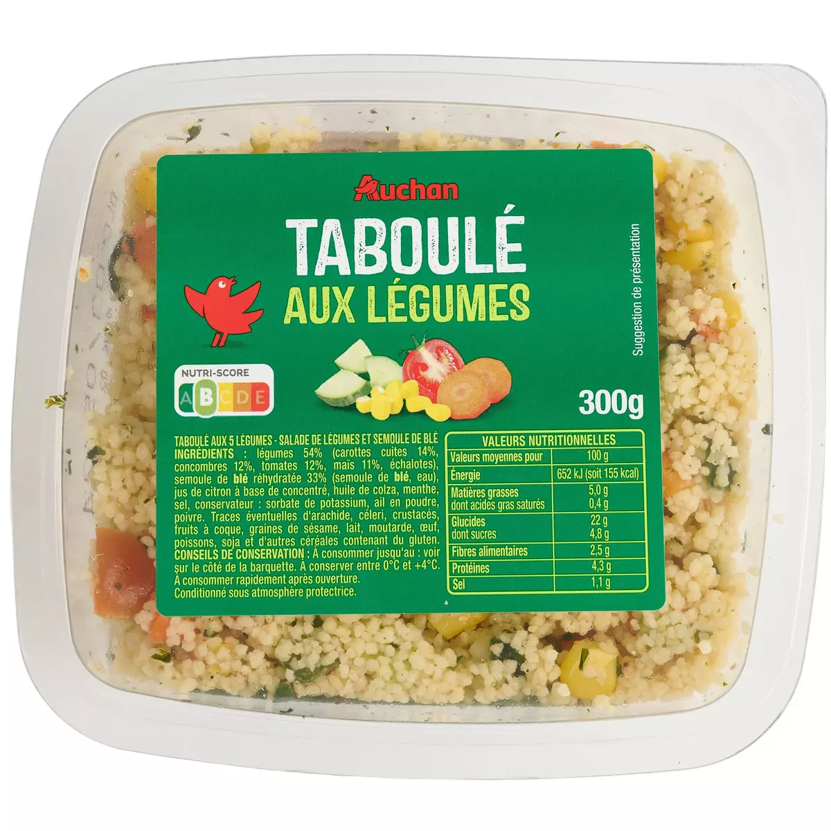 AUCHAN Taboulé aux légumes 300g