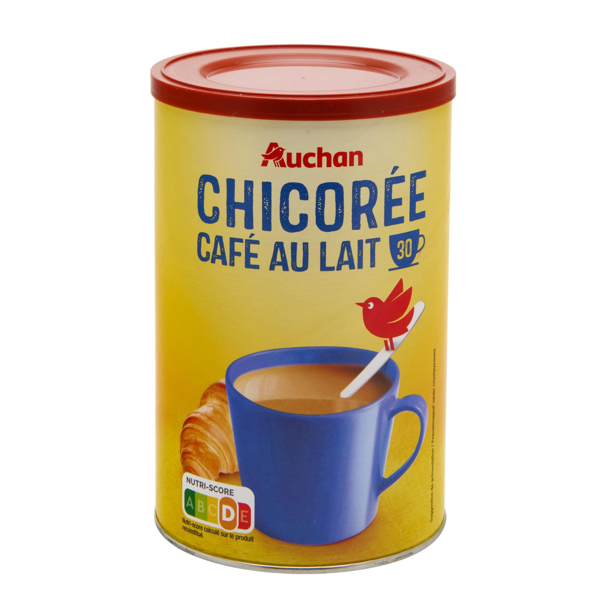 Voir la diapositive 2 : AUCHAN Chicorée café au lait 30 tasses 400g