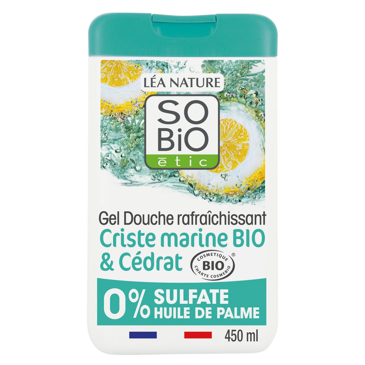 SO BIO ETIC Gel douche rafraîchissant criste marine bio & cédrat 450ml