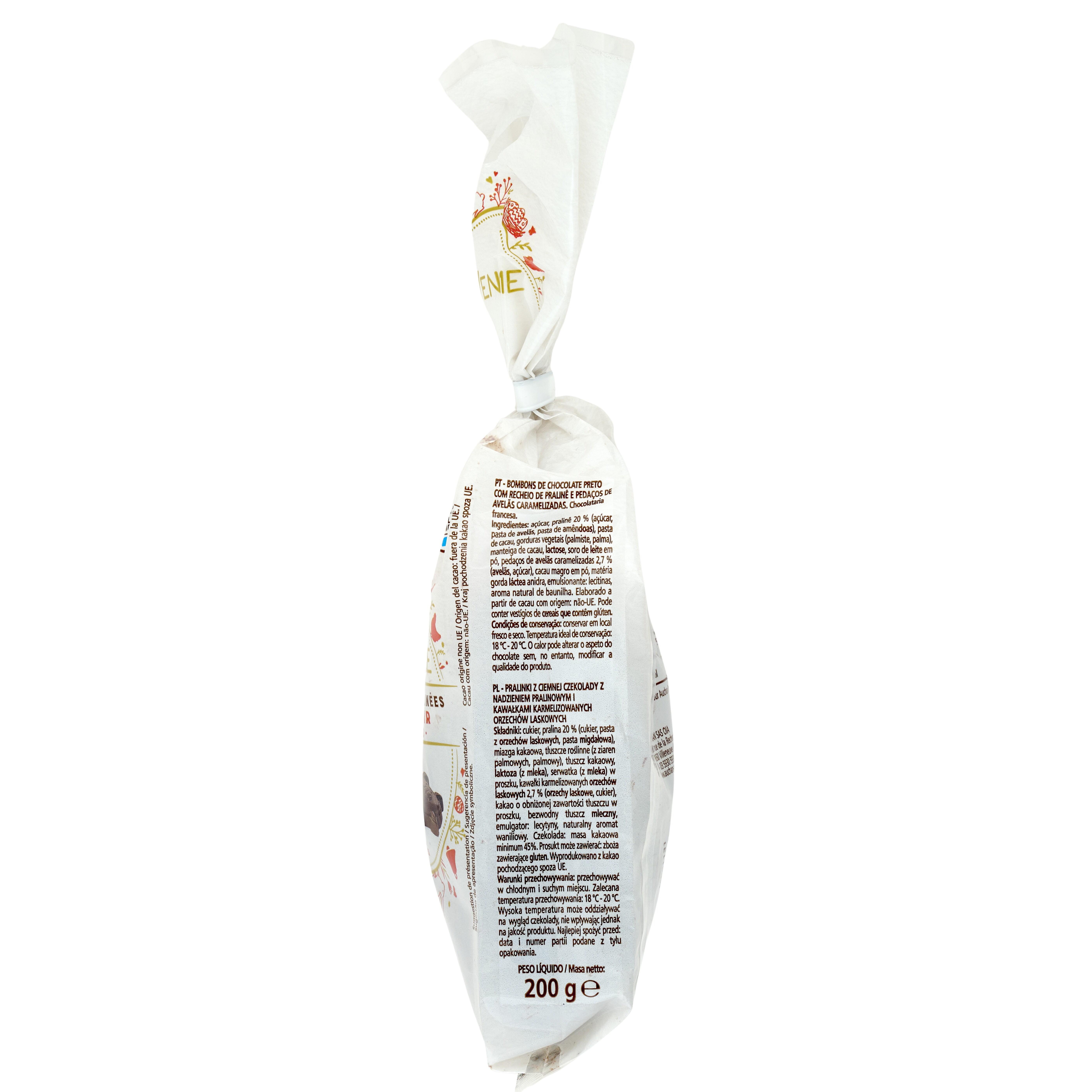 Voir la diapositive 2 : VENDOME Bonbons chocolat noir fourré au praliné éclats de noisettes caramélisées 200g