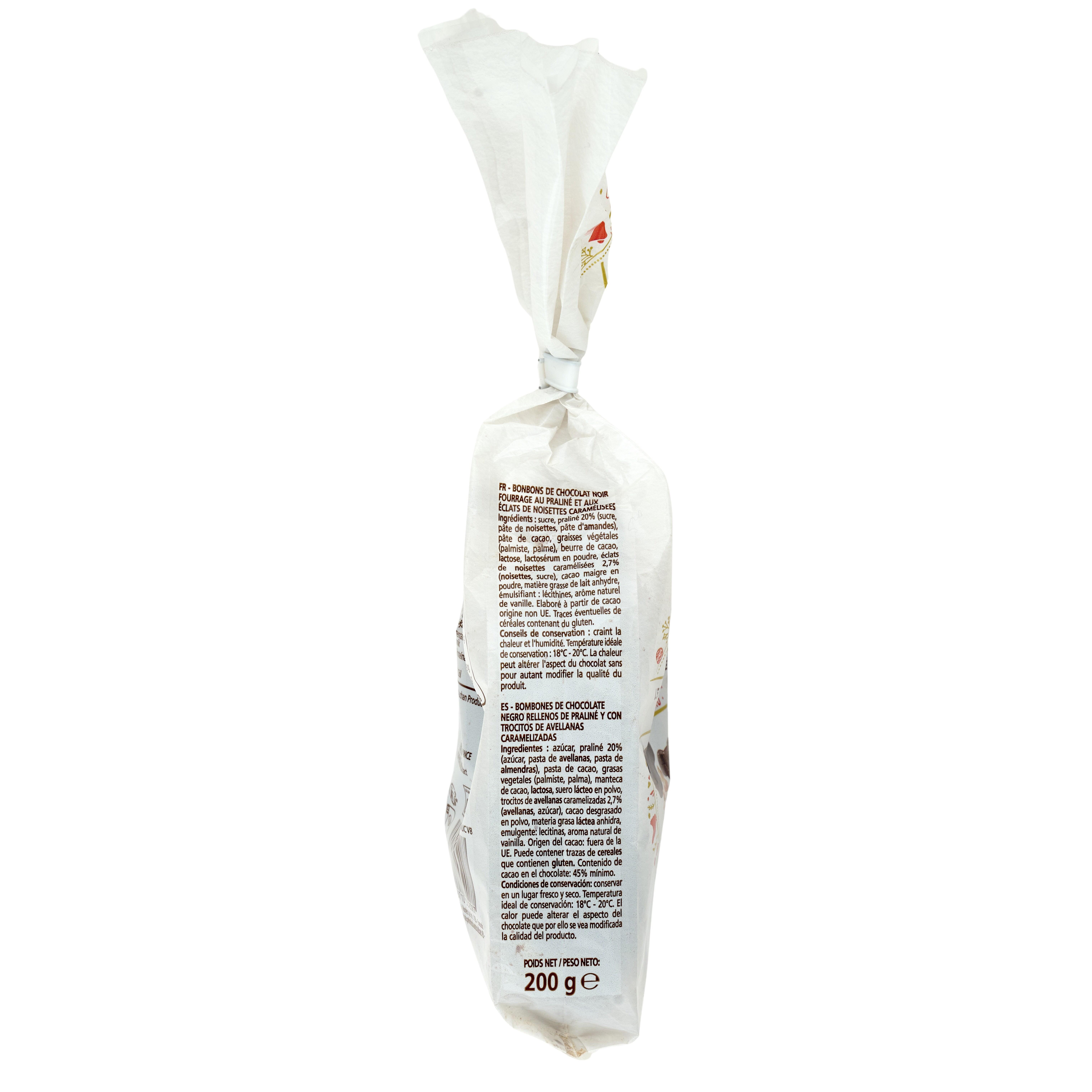 Voir la diapositive 3 : VENDOME Bonbons chocolat noir fourré au praliné éclats de noisettes caramélisées 200g