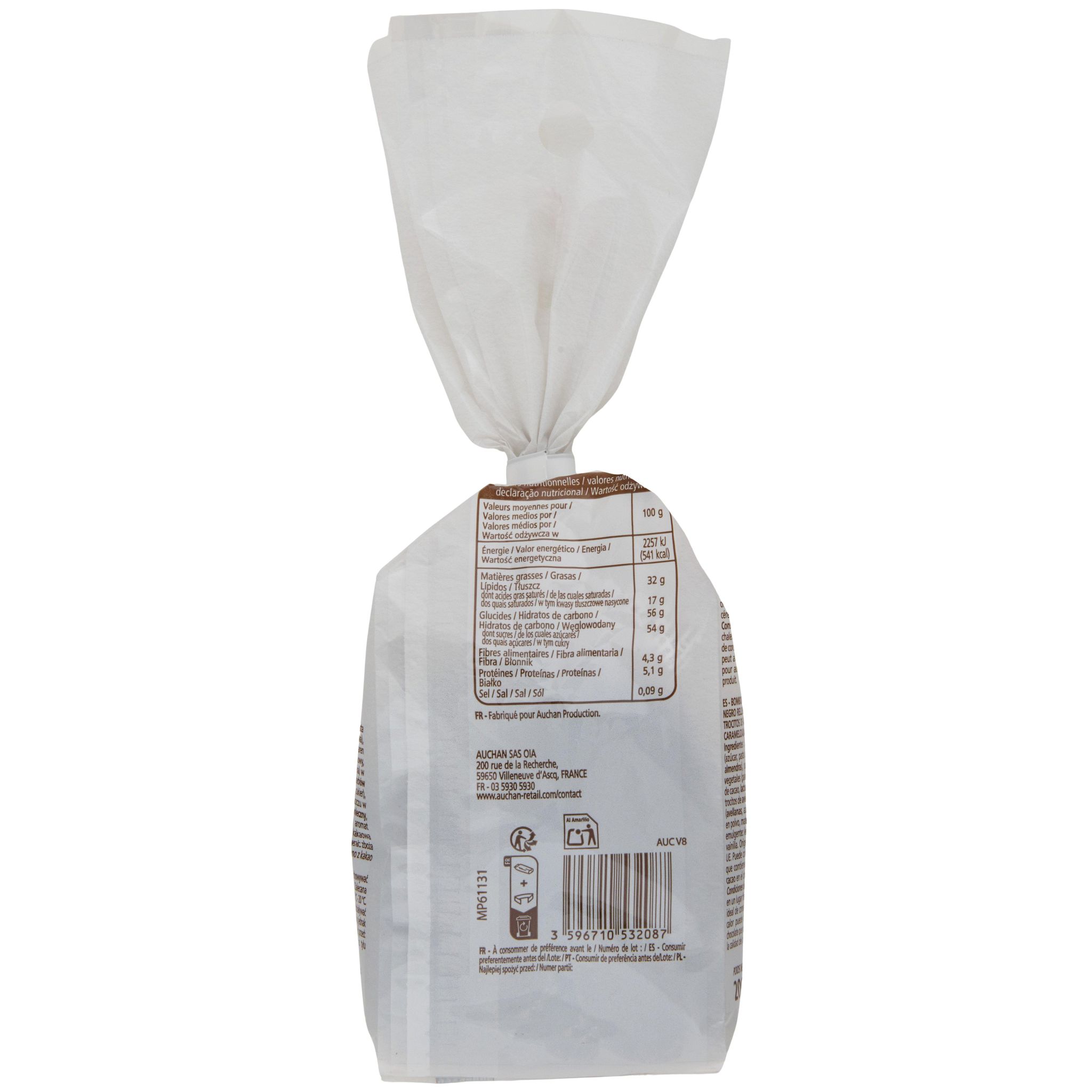 Voir la diapositive 6 : VENDOME Bonbons chocolat noir fourré au praliné éclats de noisettes caramélisées 200g