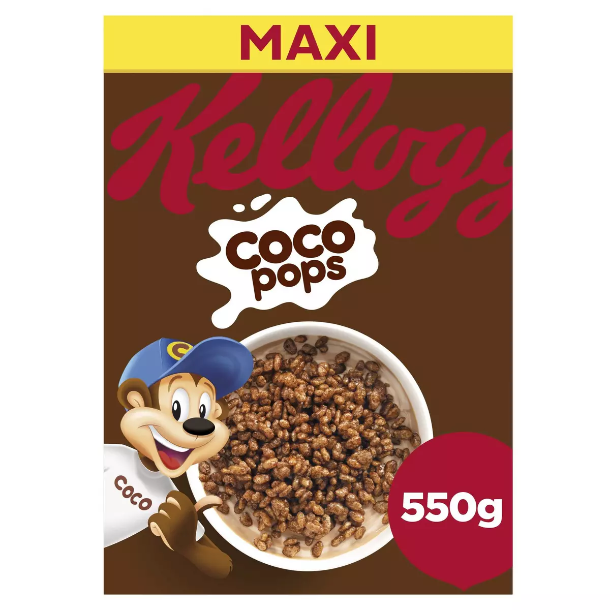 KELLOGG'S Coco Pops original Céréales au chocolat maxi format 550g