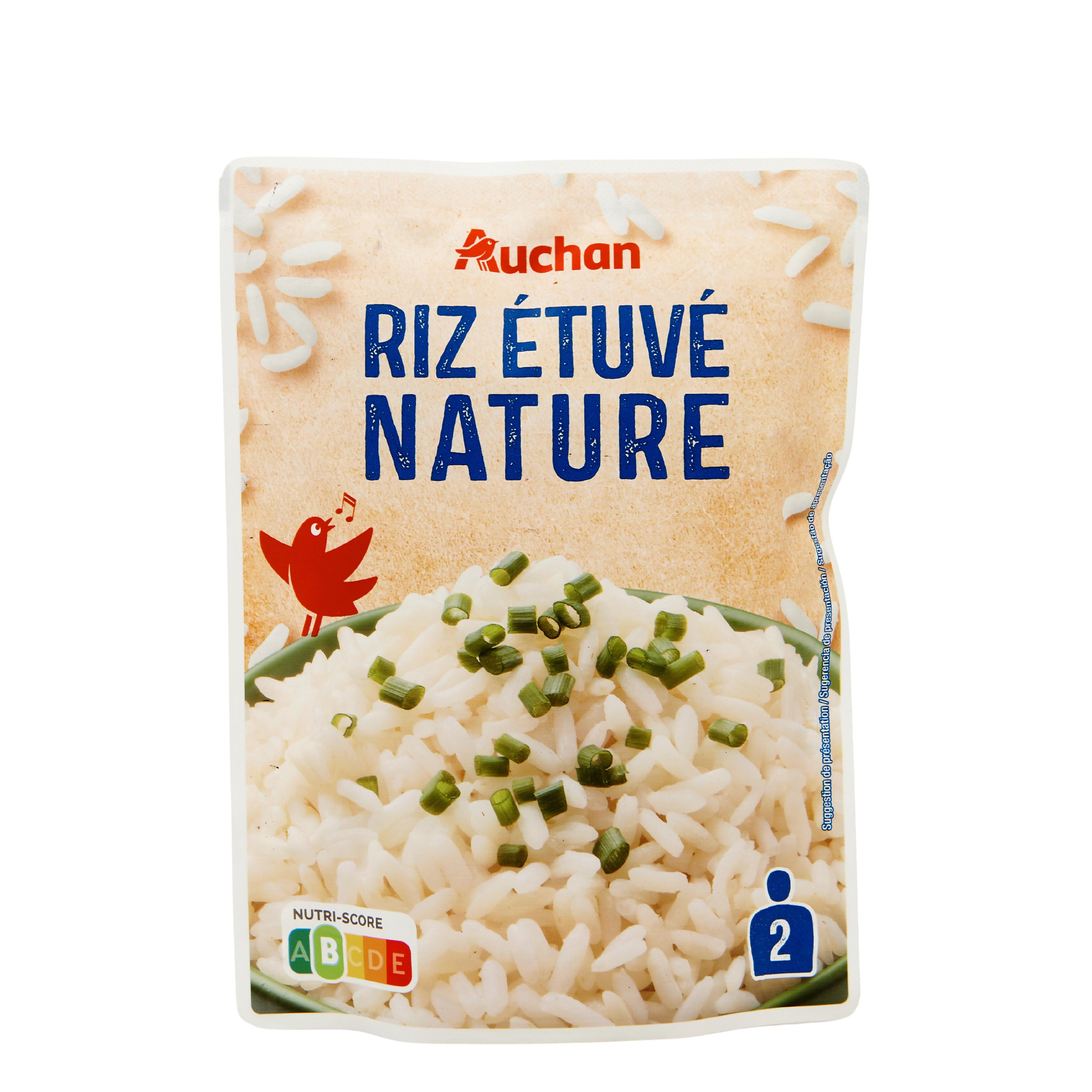 Voir la diapositive 2 : AUCHAN Riz étuvé nature sachet express 2 portions 250g