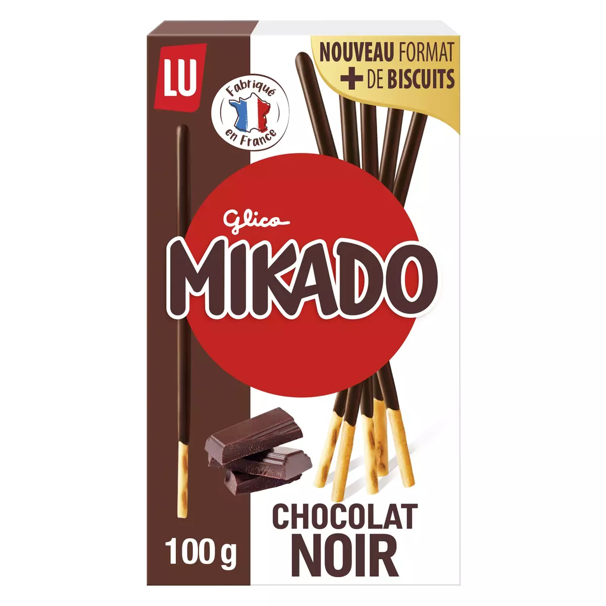 MIKADO Biscuits bâtonnets nappés au chocolat noir 100g