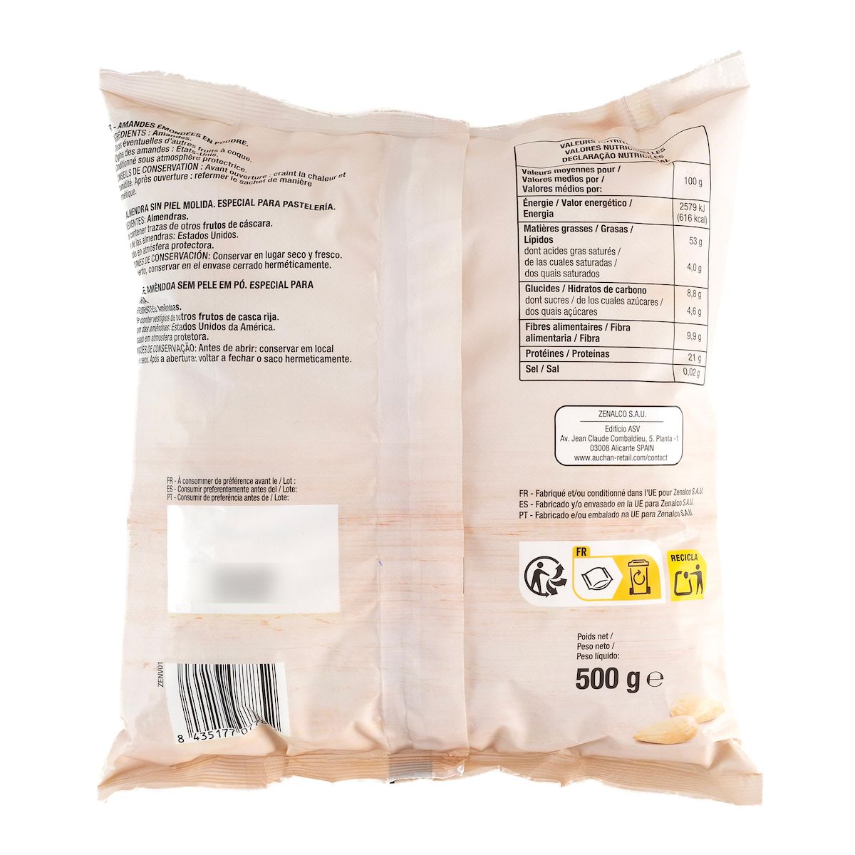 AUCHAN Amandes en poudre 500g