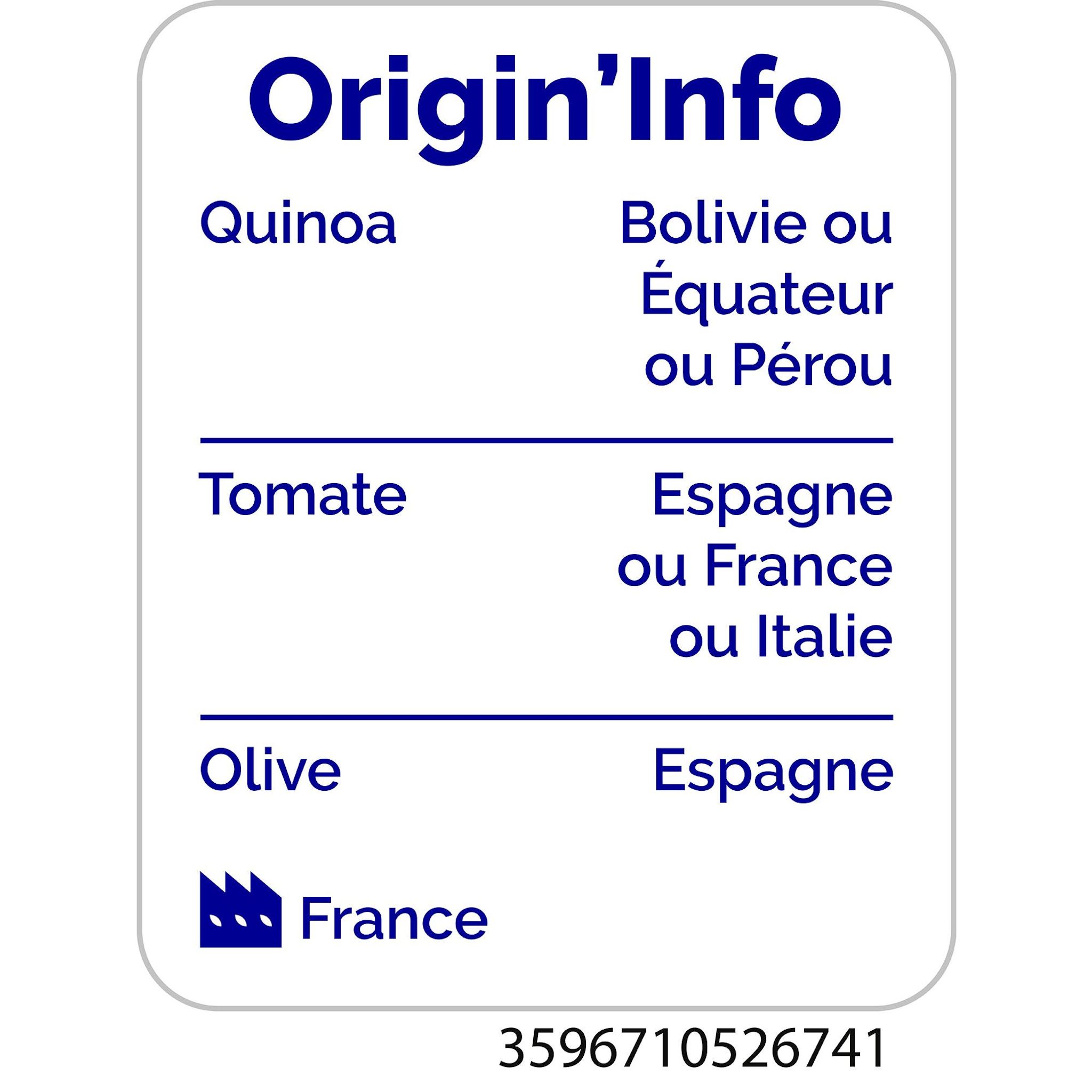 Voir la diapositive 2 : AUCHAN BIO Quinoa tomates olives sachet express 250g