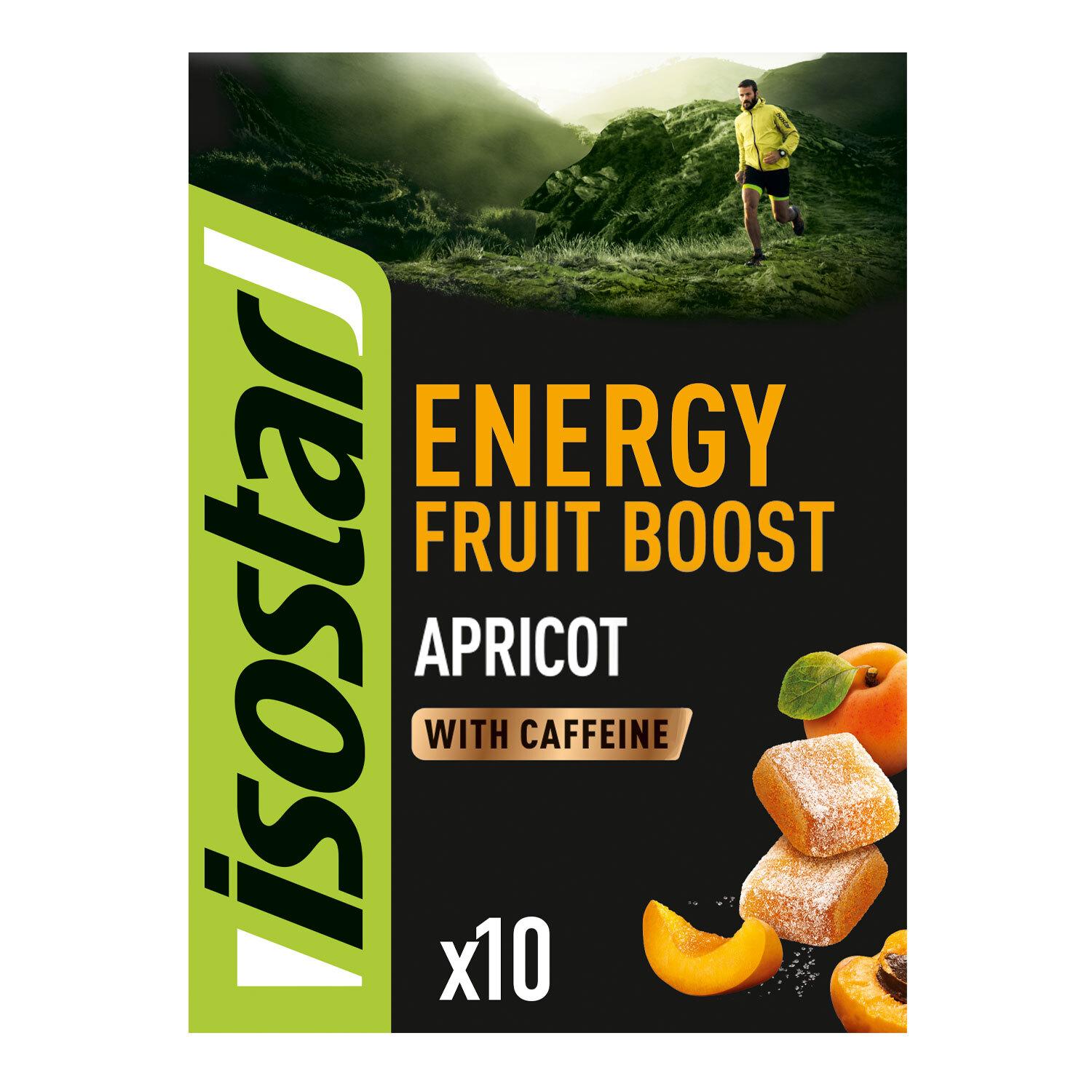 ISOSTAR Pâte de fruits Energy Boost saveur abricot avec caféine 10 carrés 100g