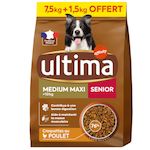 ULTIMA Croquettes medium maxi au poulet pour chien senior 7.5kg + 1.5kg 9kg