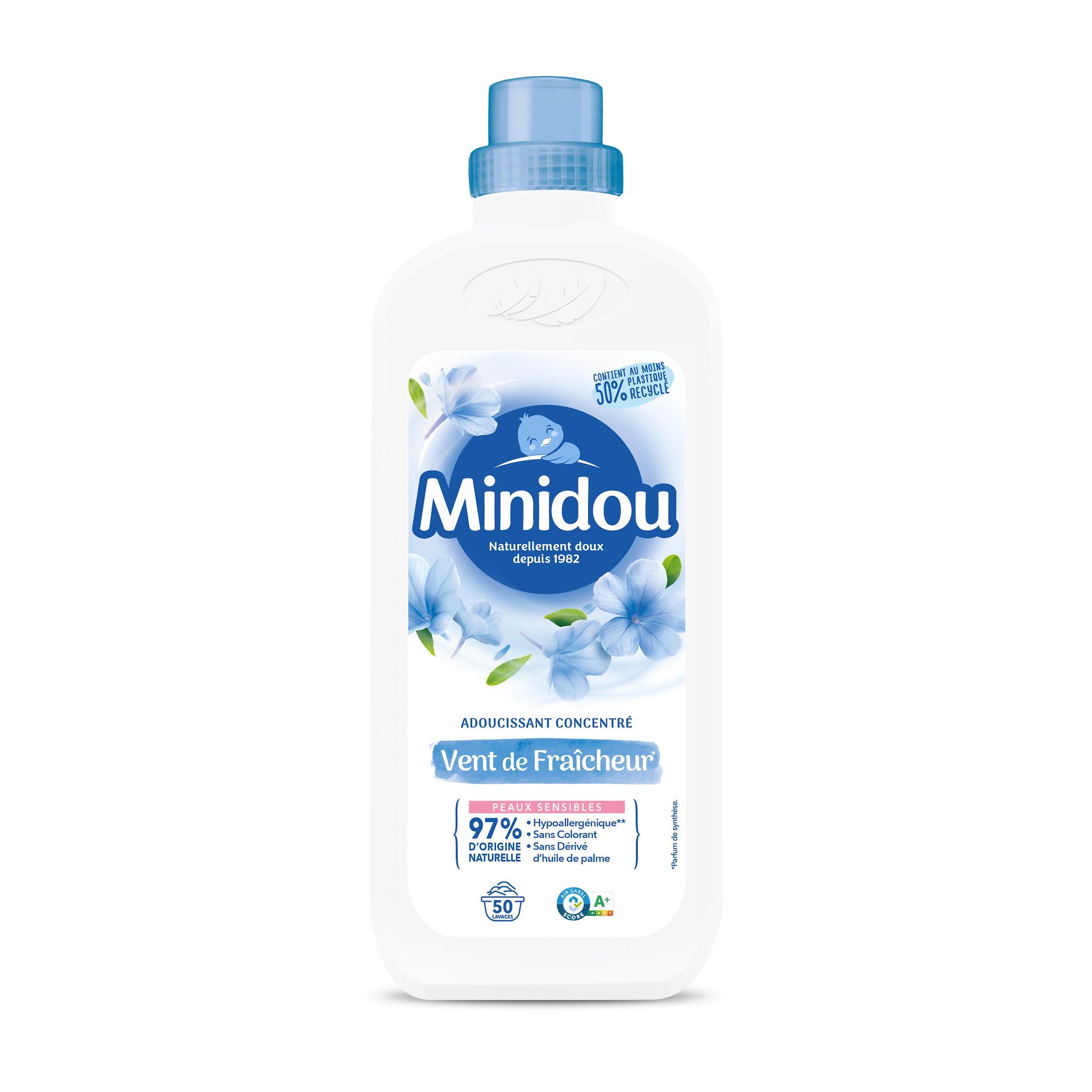 MINIDOU Adoucissant concentré vent de fraicheur 50 lavages 1L