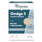 VITAVEA Complément alimentaire bien-être cardiovasculaire Oméga 3 et Vitamine E 80 gélules 45g