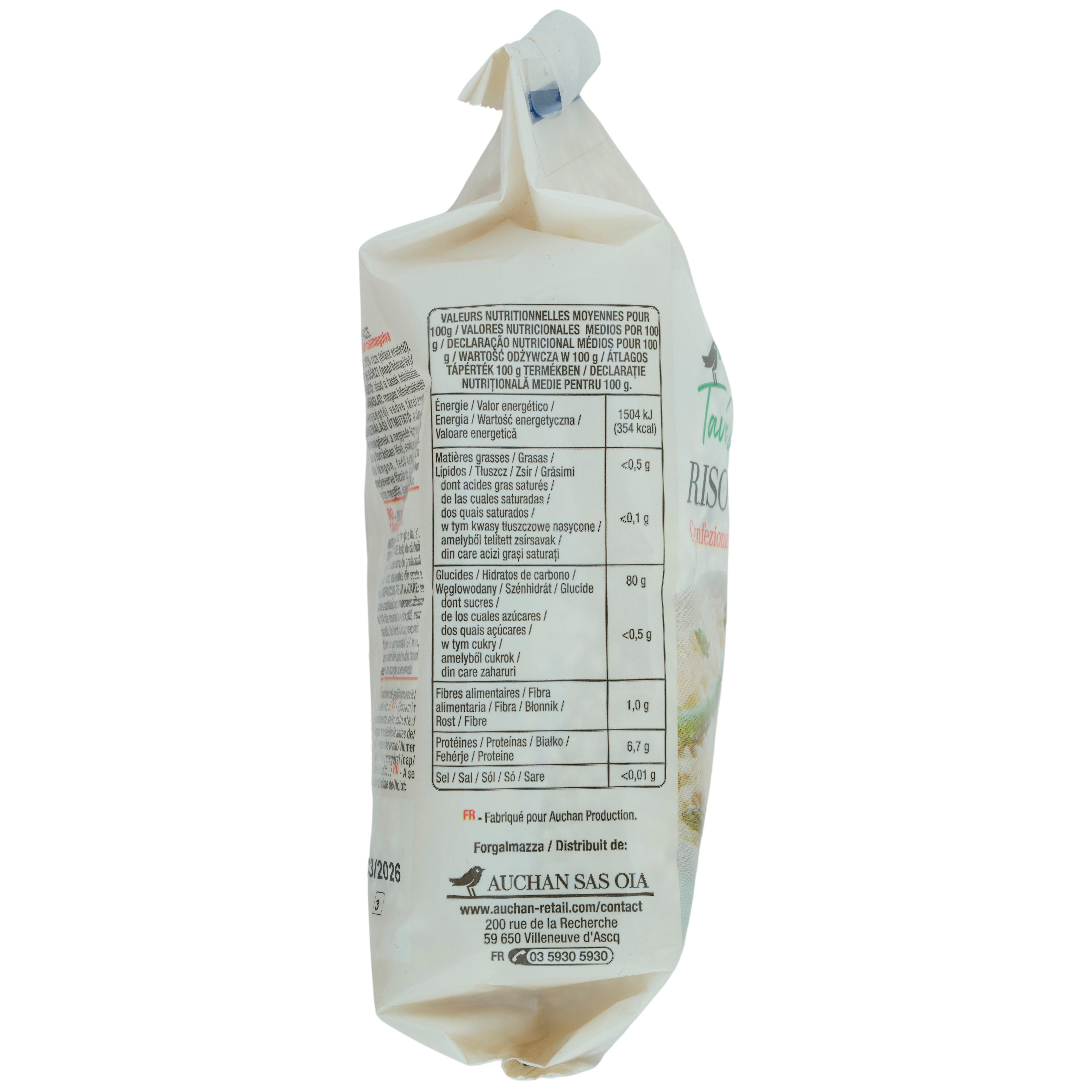 Voir la diapositive 3 : AUCHAN TAVOLA IN ITALIA Riz Arborio 500g