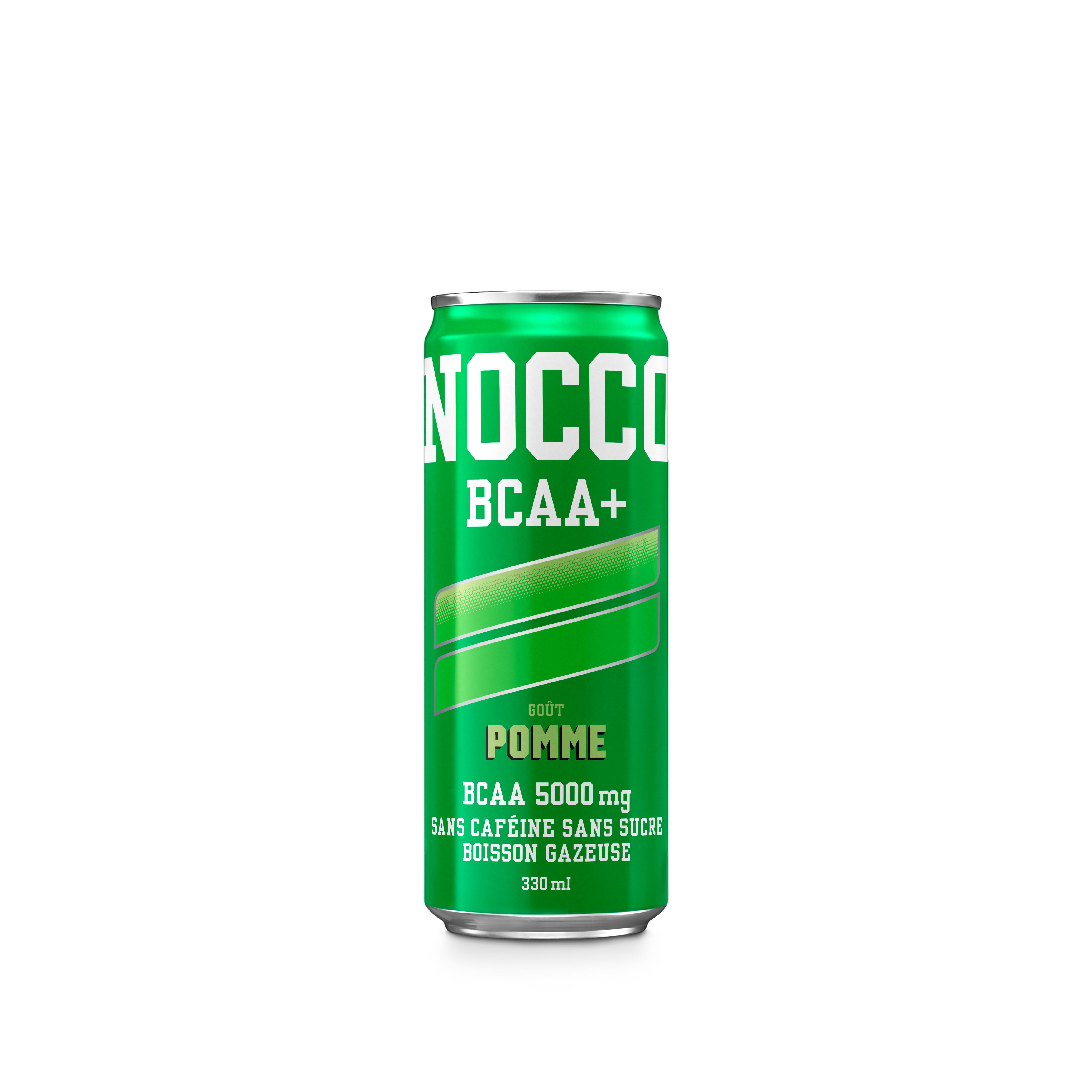 NOCCO Boisson gazeuse enrichie en BCAA+ sans sucre goût pomme 33ml