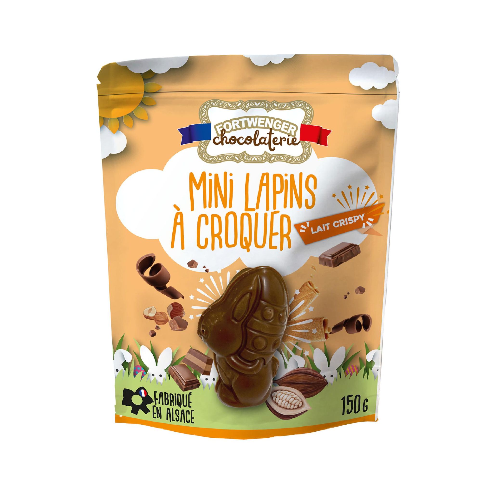 FORTWENGER Mini lapins à croquer au chocolat au lait 150g