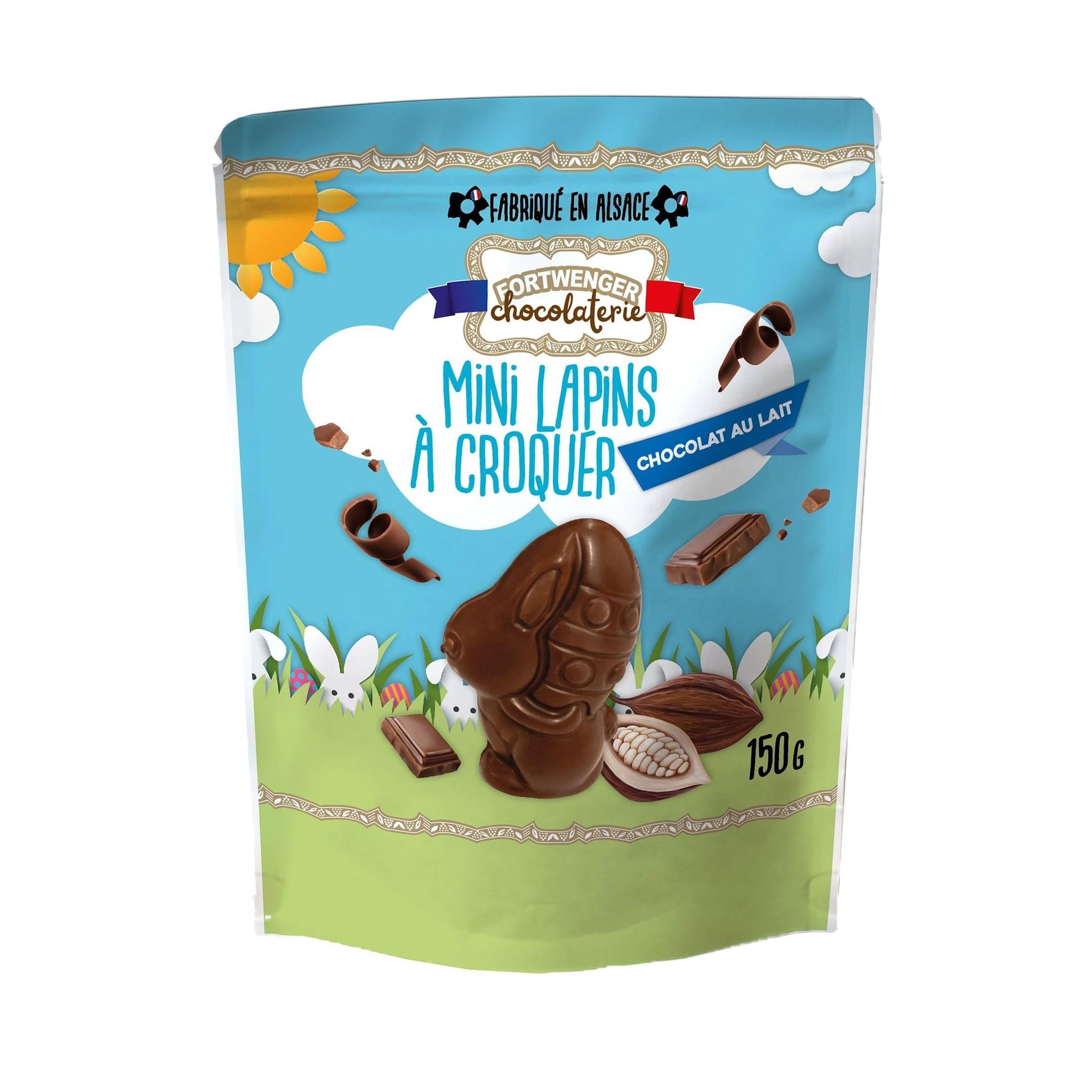 FORTWENGER Mini lapins à croquer au chocolat au lait 150g