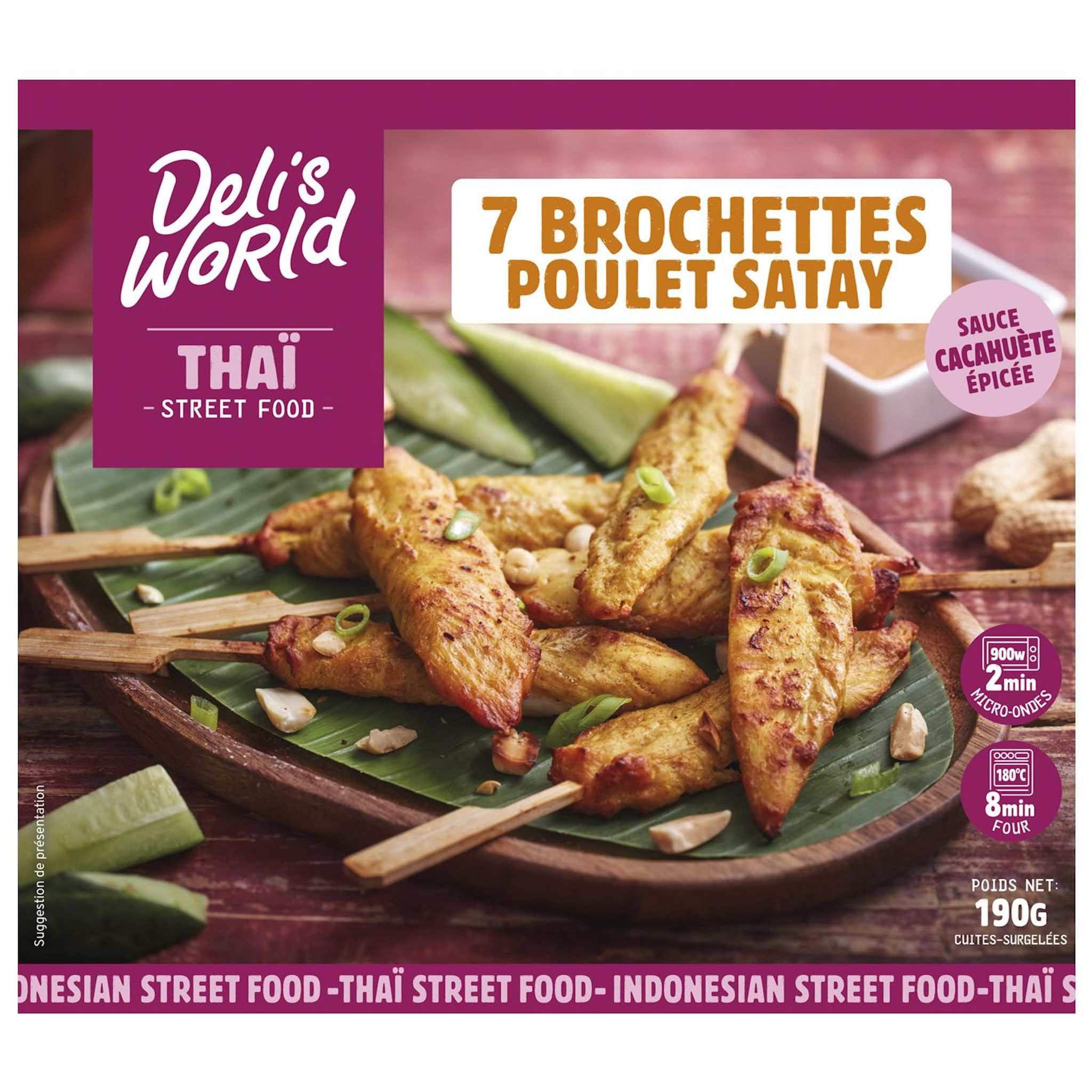 DELIS WORLD Brochettes de poulet satay 190g