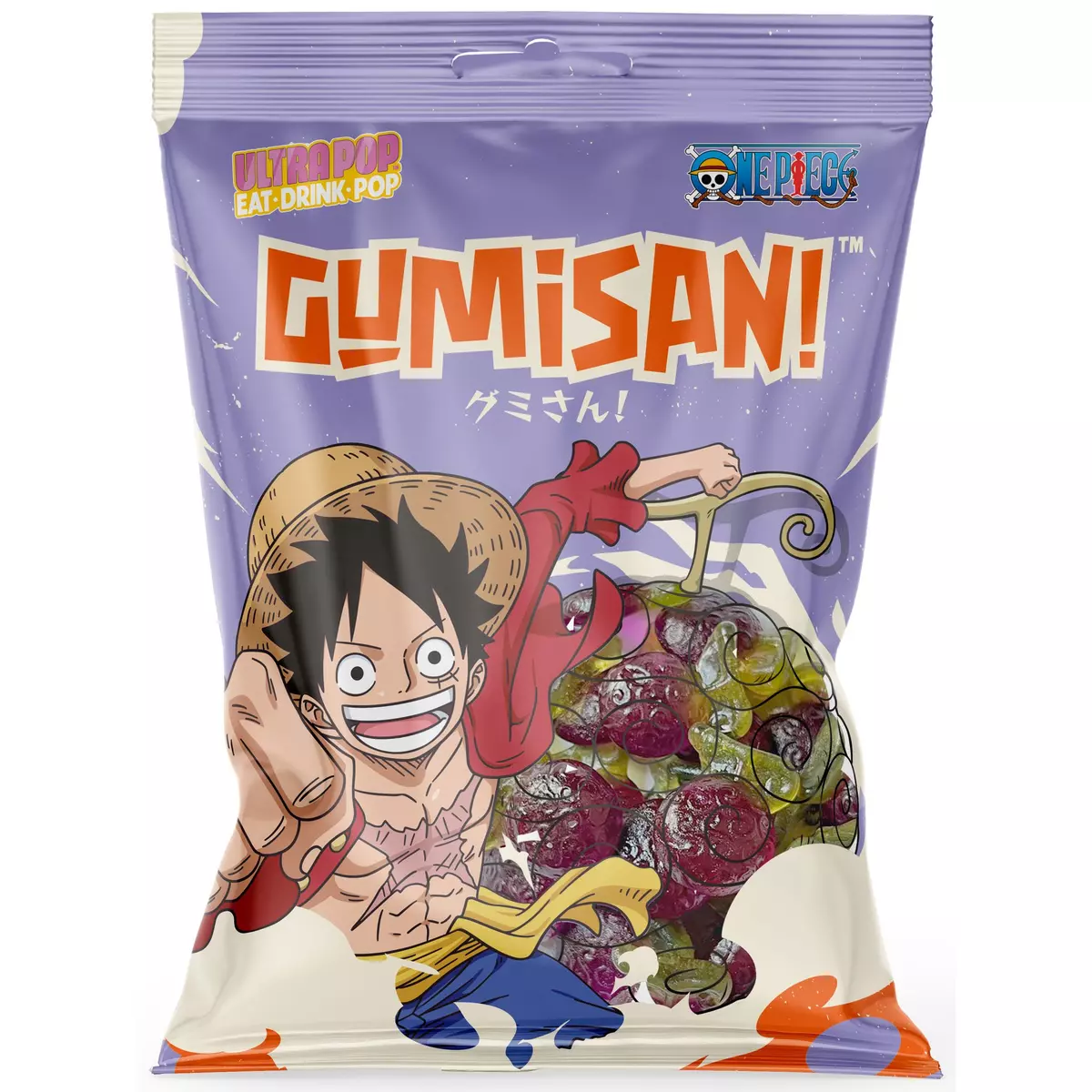 ULTRA POP Bonbon gélifiés au raisin Gumisan One Piece Luffy 180g