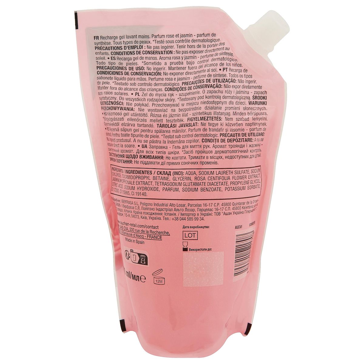 COSMIA Recharge gel lavant mains rose et jasmin 500ml