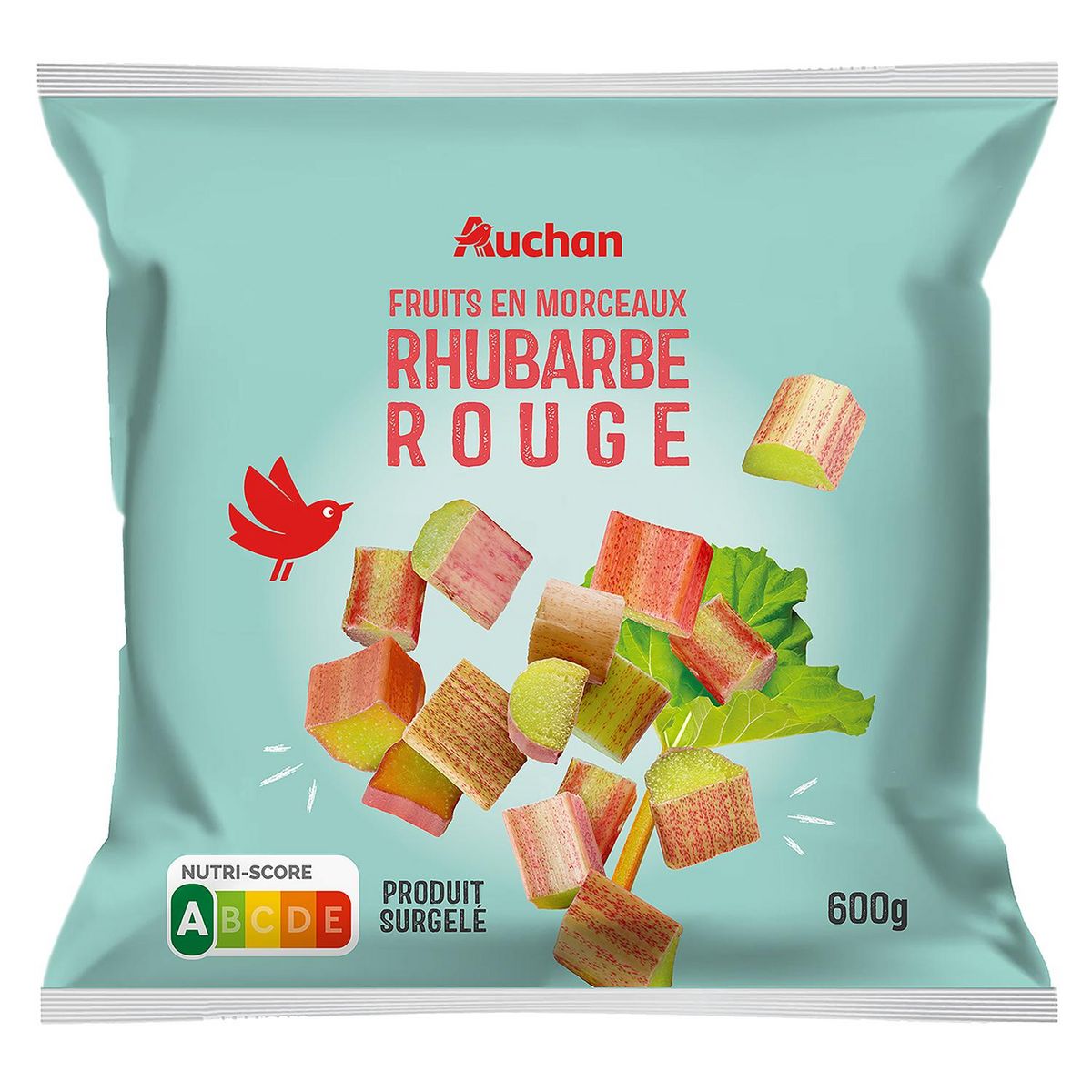 AUCHAN Rhubarbes rouge en morceaux 600g