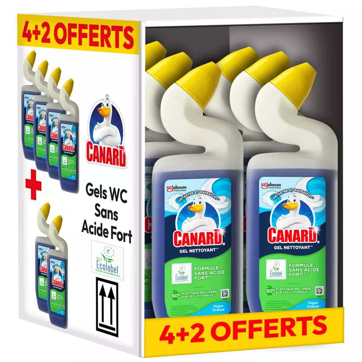 CANARD WC gel nettoyant vague océane 4 + 2 offerts 6x0.75l