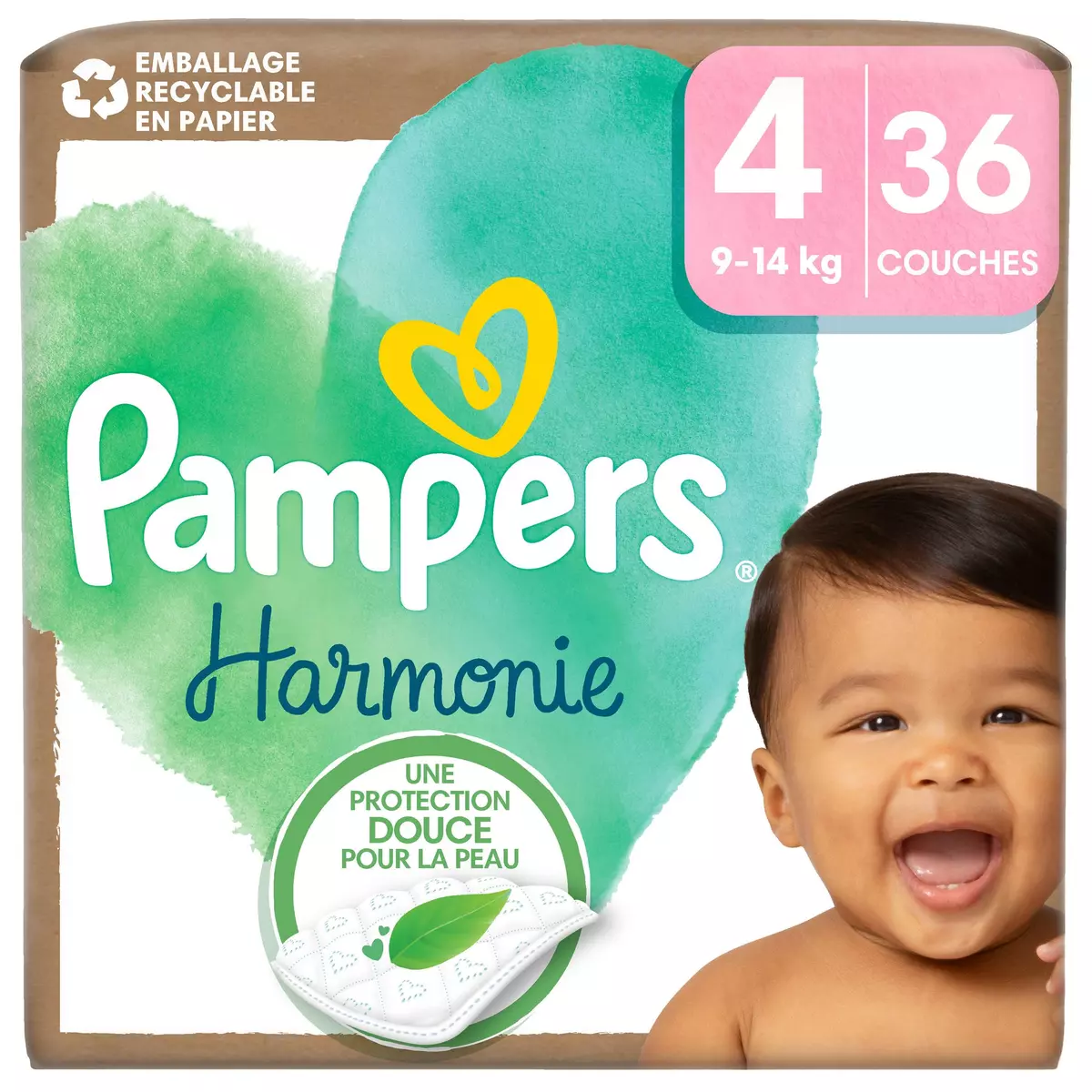 PAMPERS Harmonie Couches taille 4 (9-14kg) 36 couches