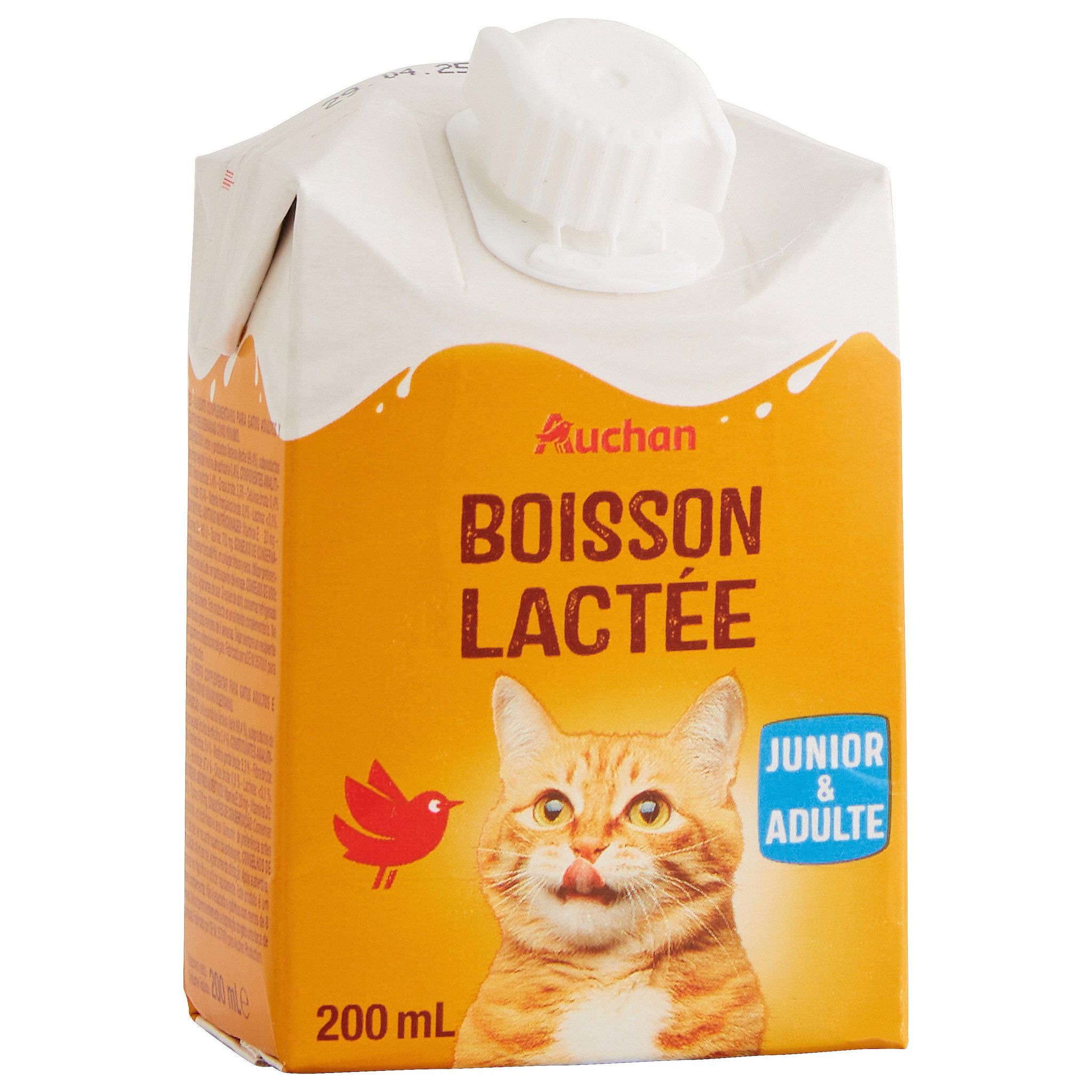 Voir la diapositive 3 : AUCHAN Boisson lactée pour chat junior & adulte 200ml
