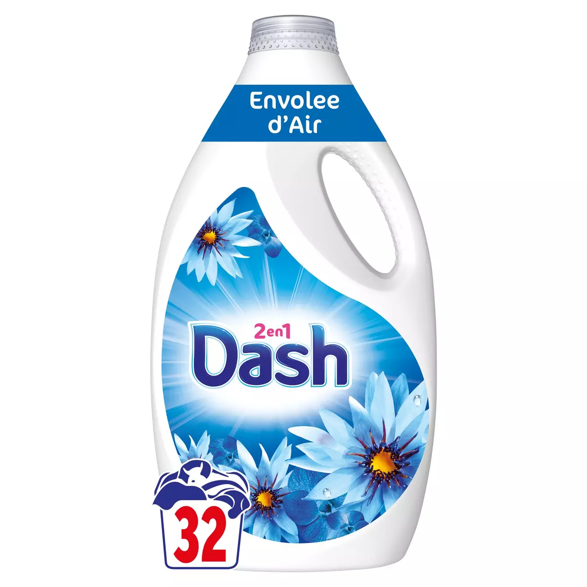 DASH Lessive liquide 2 en 1 envolée d'air 32 lavages 1,44l