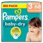 PAMPERS Baby-dry couches taille 3 (6-10kg) 68 couches