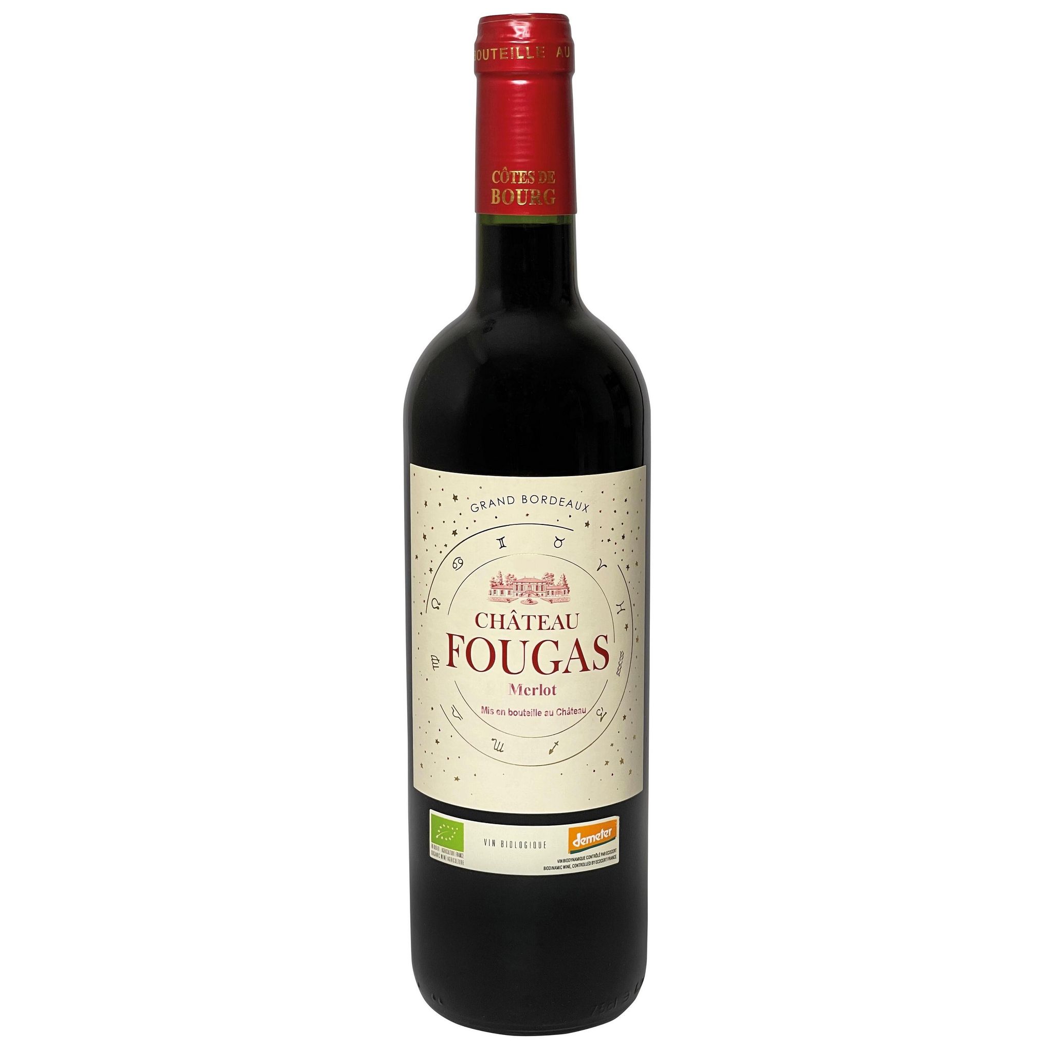 Voir la diapositive 2 : Merlot bio Côtes de Bourg Château Fougas 75cl