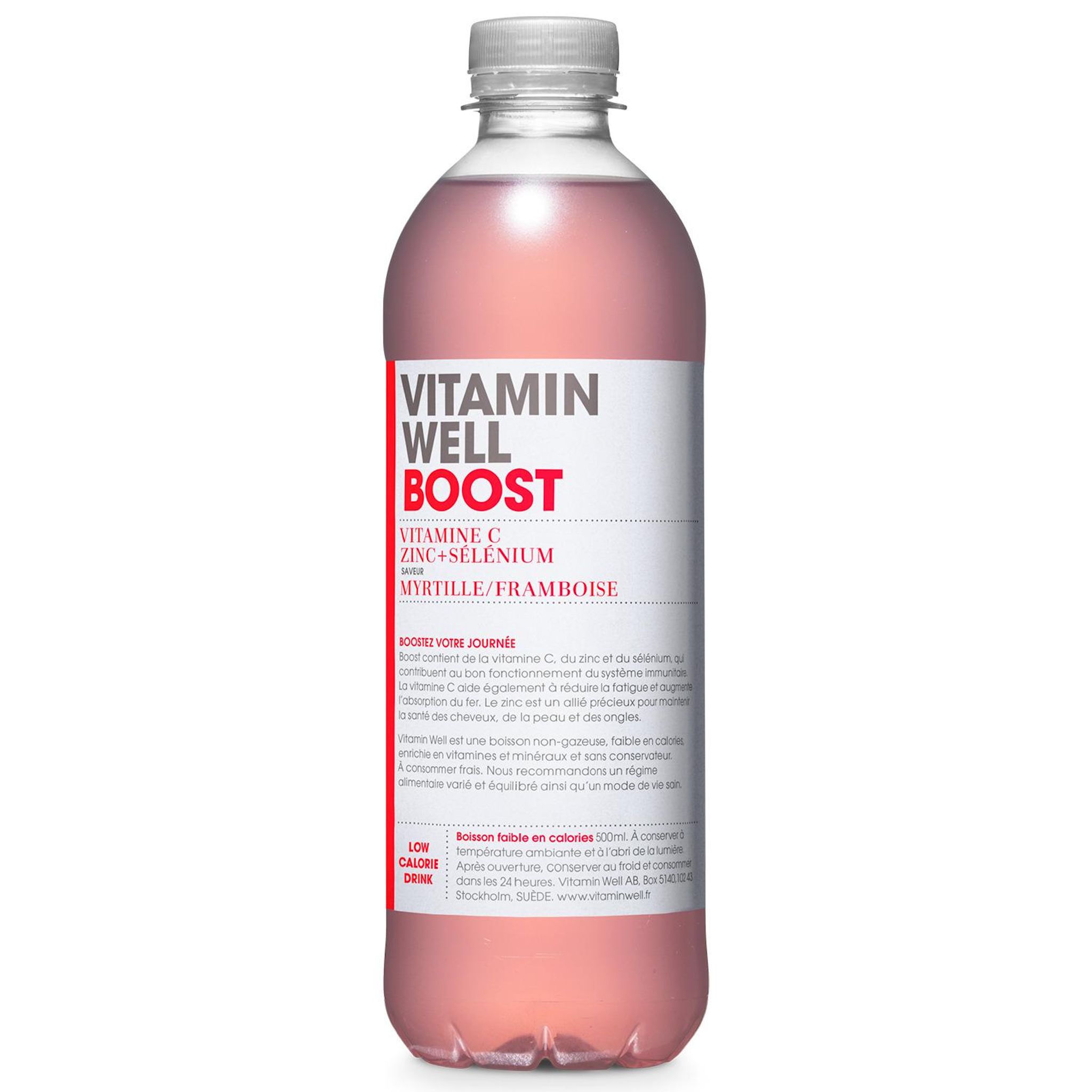 VITAMIN WELL Boisson vitaminée Boost saveur myrtille framboise 50cl