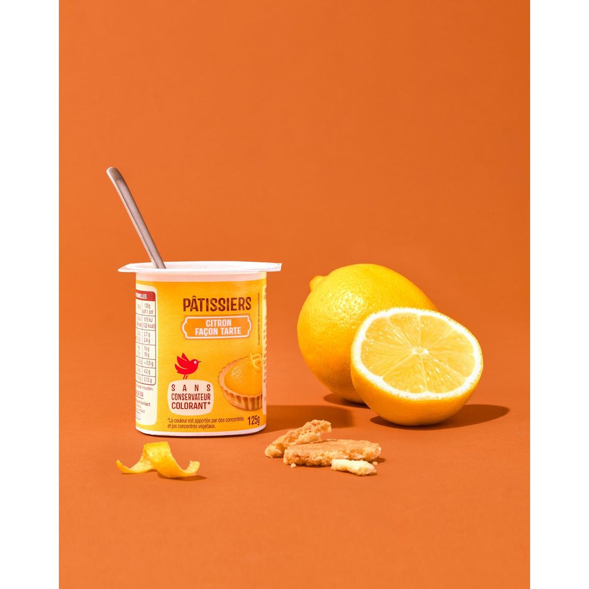 AUCHAN Yaourt pâtissier aux fruits panachés avec morceaux de biscuits 12x125g