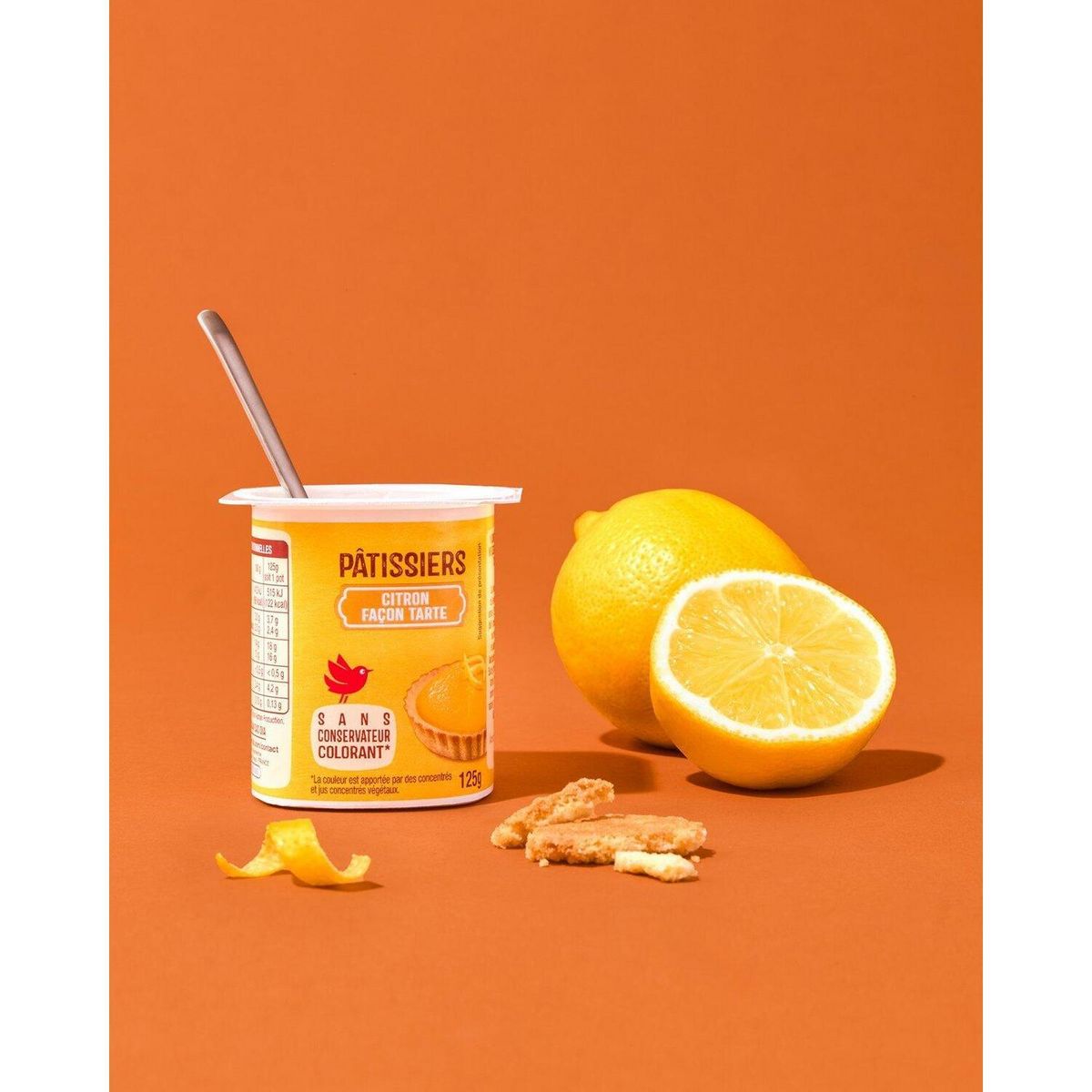 AUCHAN Yaourt pâtissier aux fruits panachés avec morceaux de biscuits 12x125g