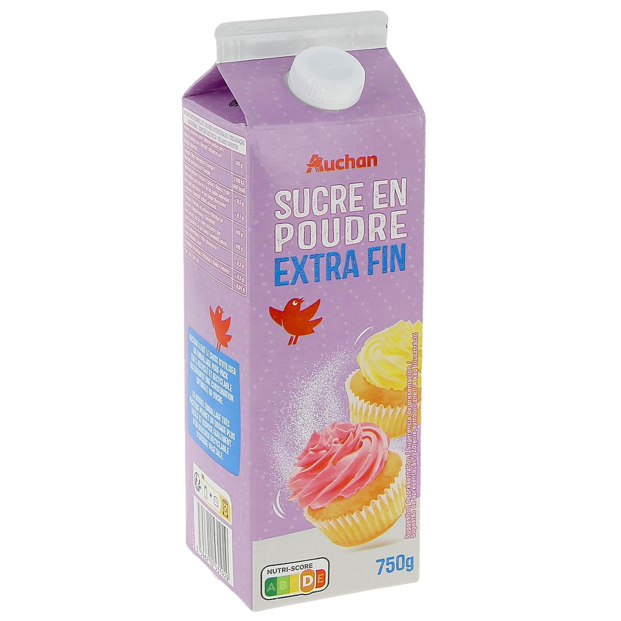 Voir la diapositive 3 : AUCHAN Sucre en poudre extra fin 750g