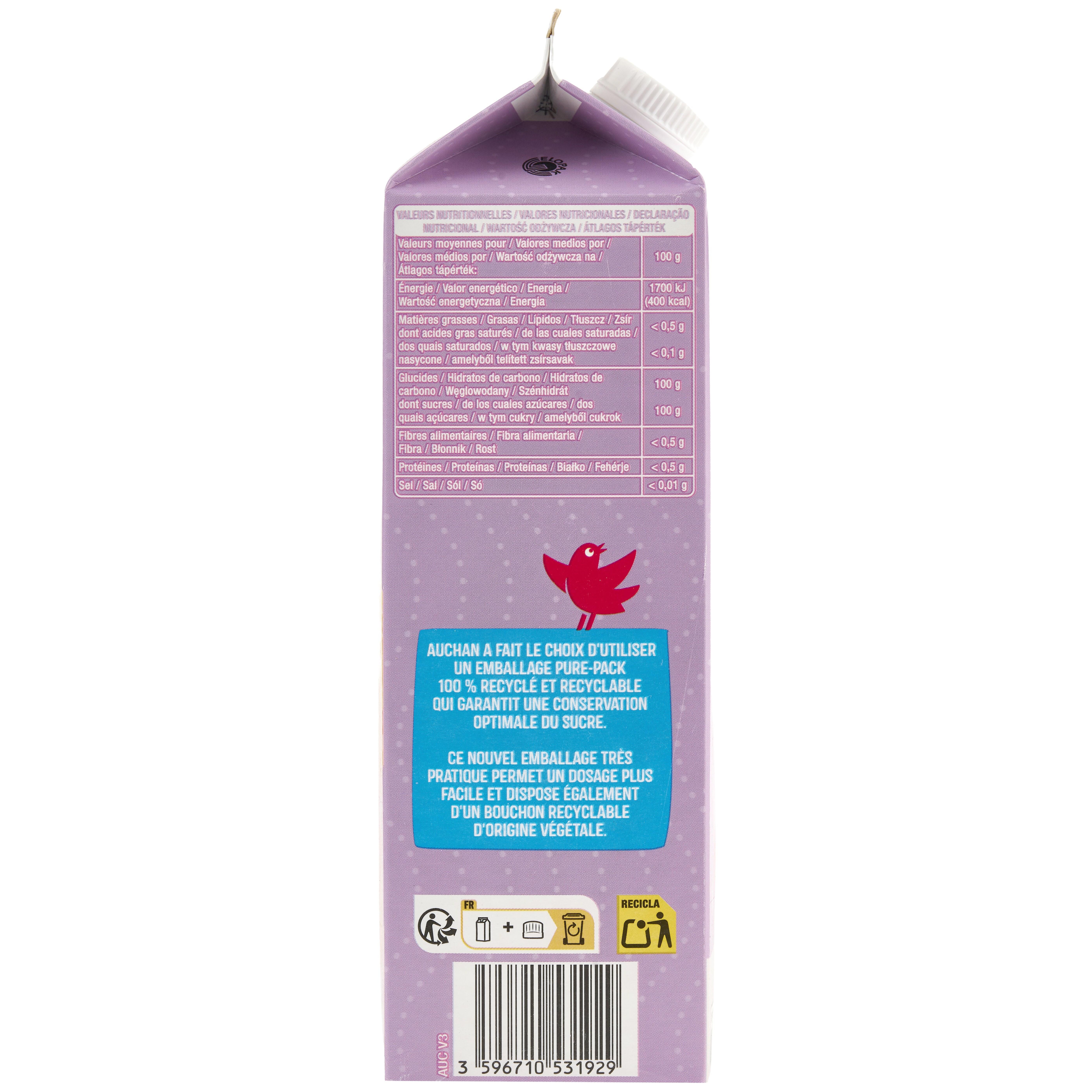 Voir la diapositive 4 : AUCHAN Sucre en poudre extra fin 750g