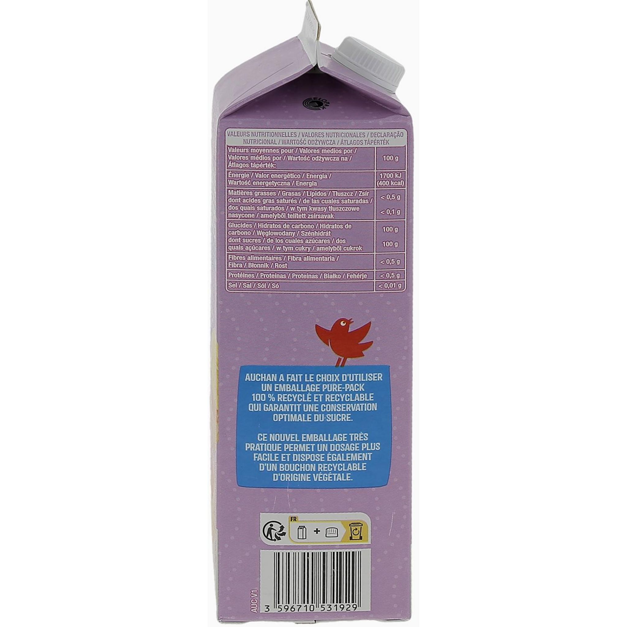 Voir la diapositive 4 : AUCHAN Sucre en poudre extra fin 750g