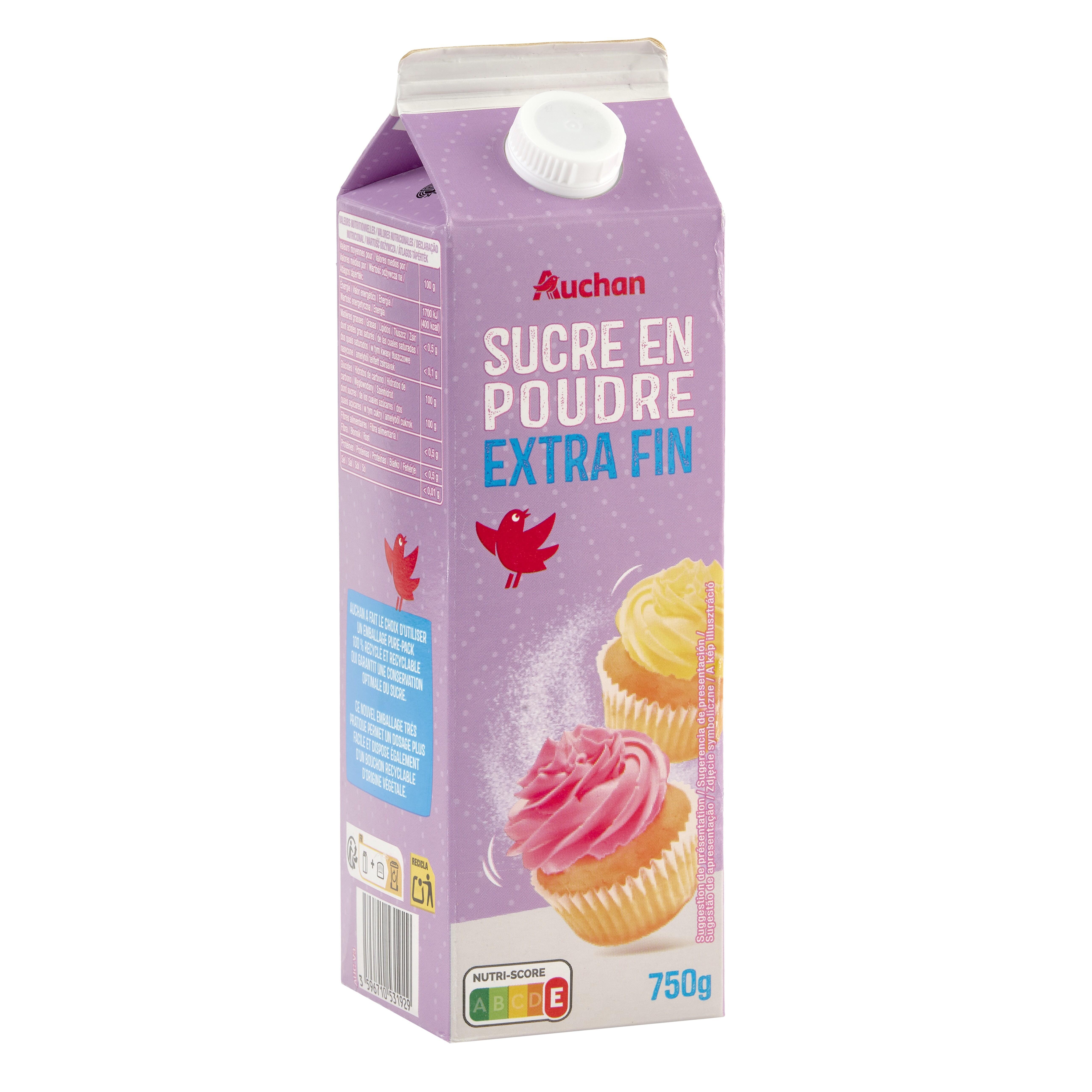 Voir la diapositive 5 : AUCHAN Sucre en poudre extra fin 750g