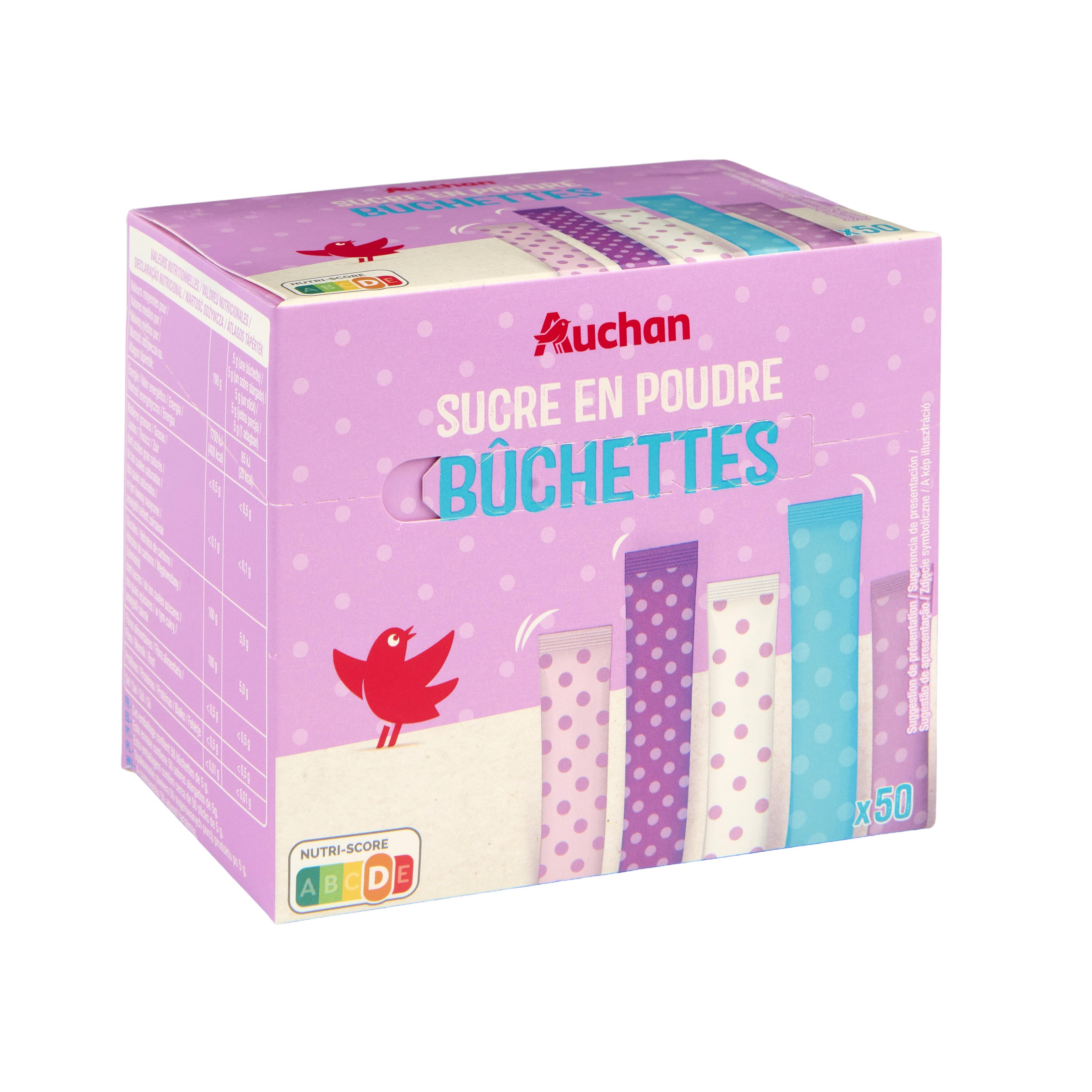 Voir la diapositive 3 : AUCHAN Sucre en poudre en bûchettes 250g