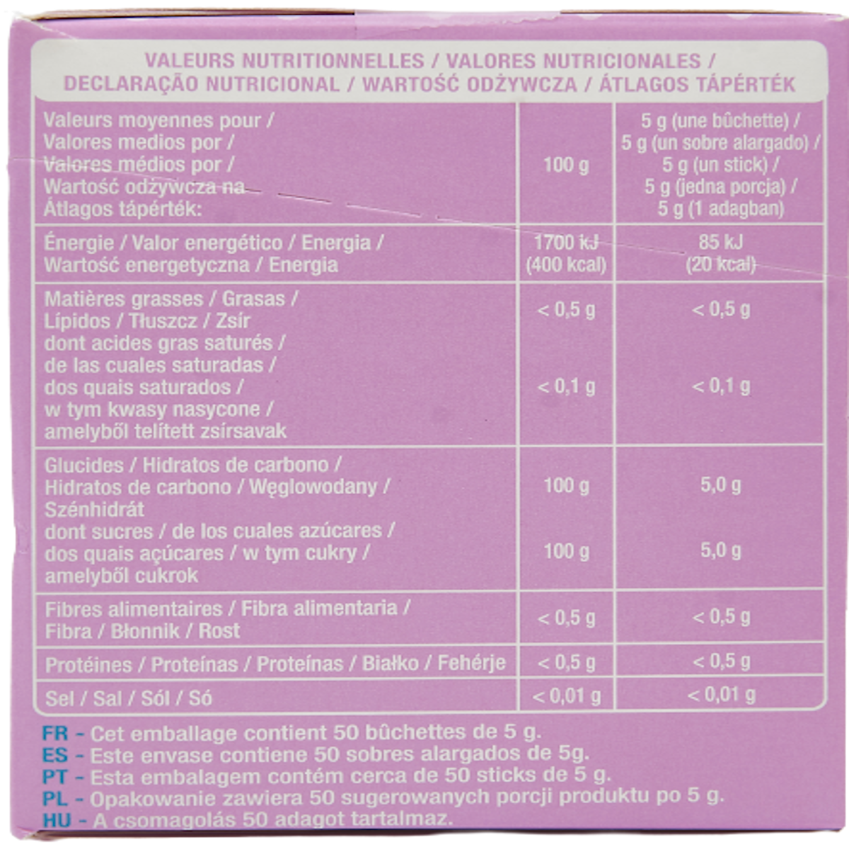 AUCHAN Sucre en poudre en bûchettes 250g
