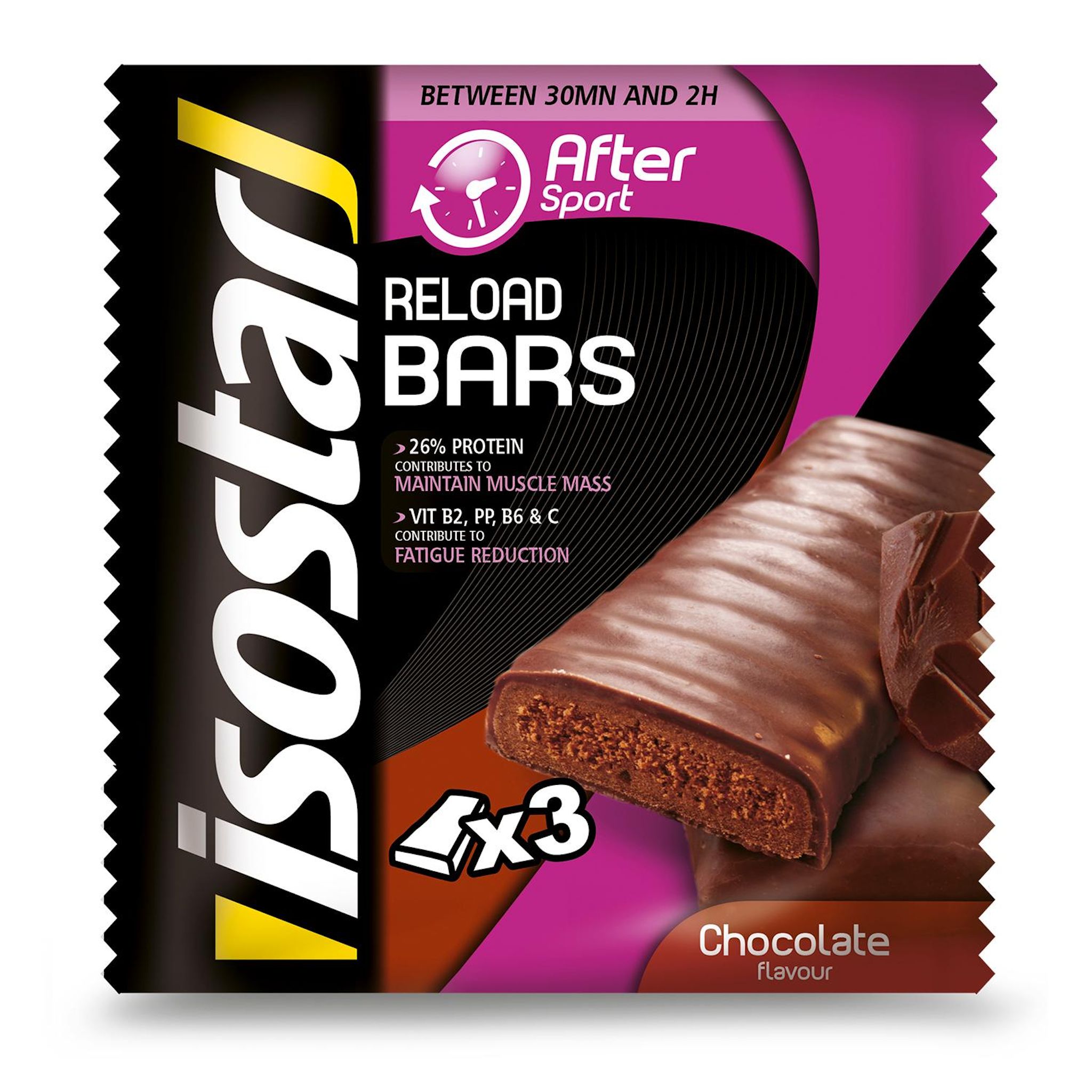 ISOSTAR Barres énergétiques au chocolat et protéinées 3 barres 3s40g